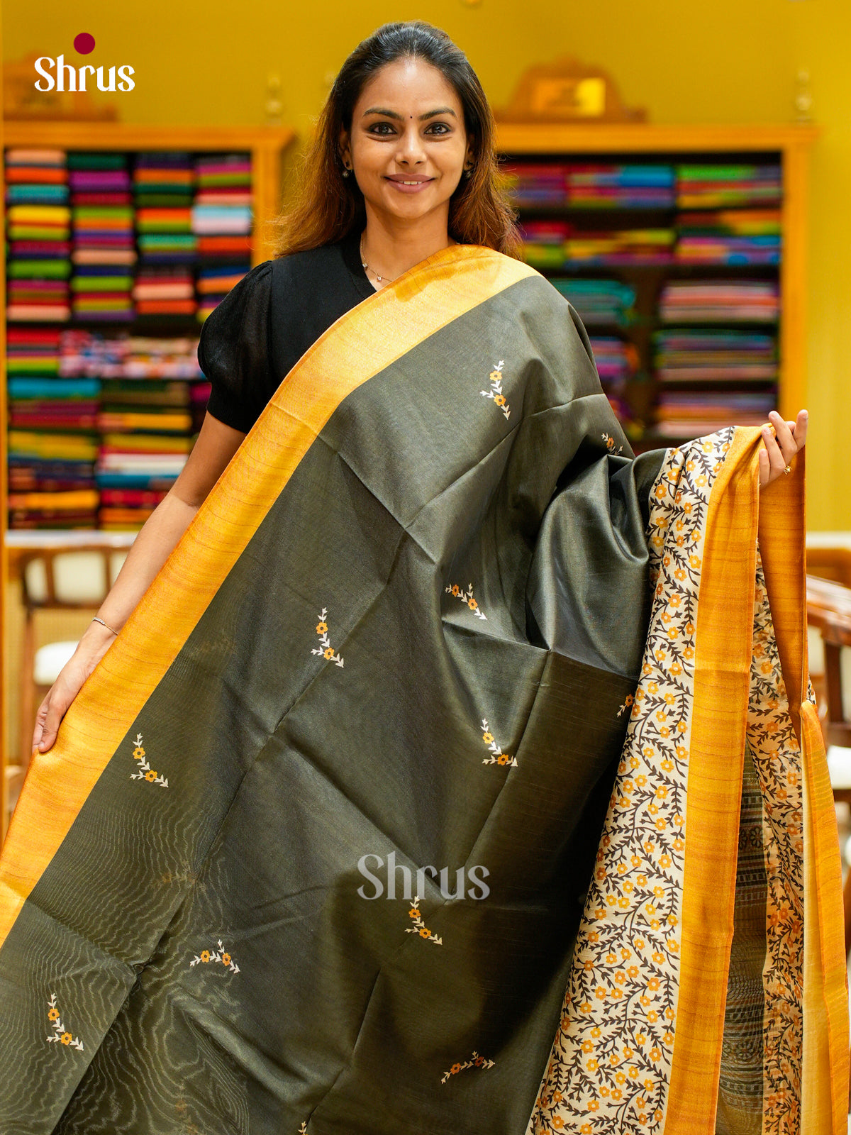 Champa semitussar Saree - EFS01318 - Shop on Shrus.com