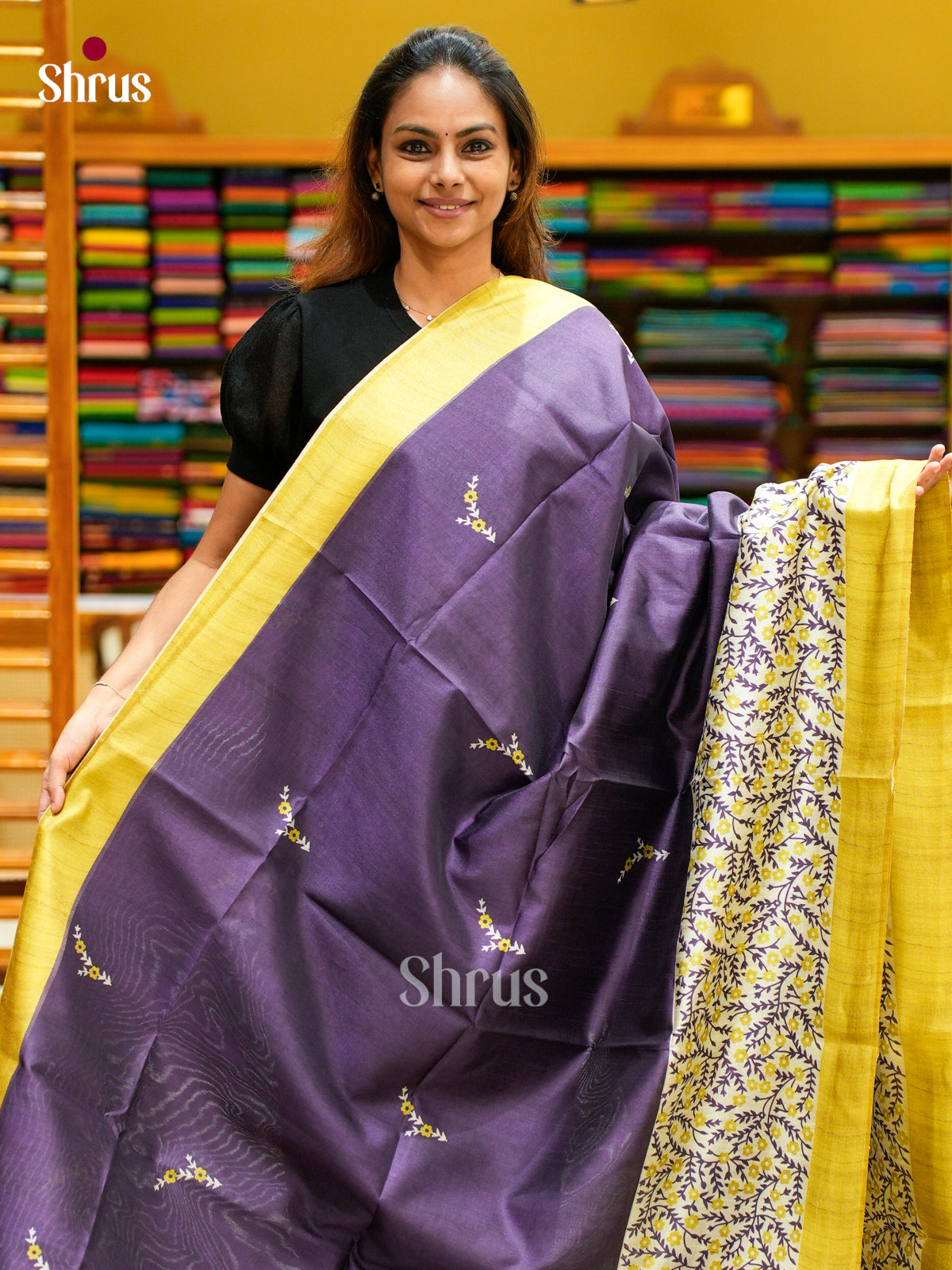 Champa semitussar Saree - EFS01320 - Shop on Shrus.com