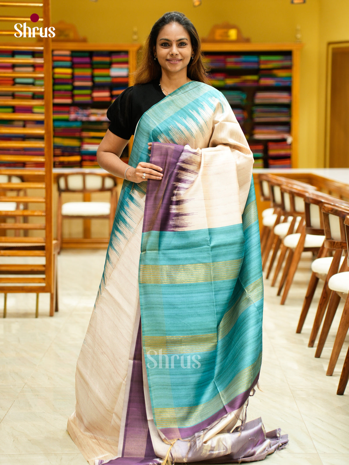Champa semitussar Saree - EFS01327 - Shop on Shrus.com
