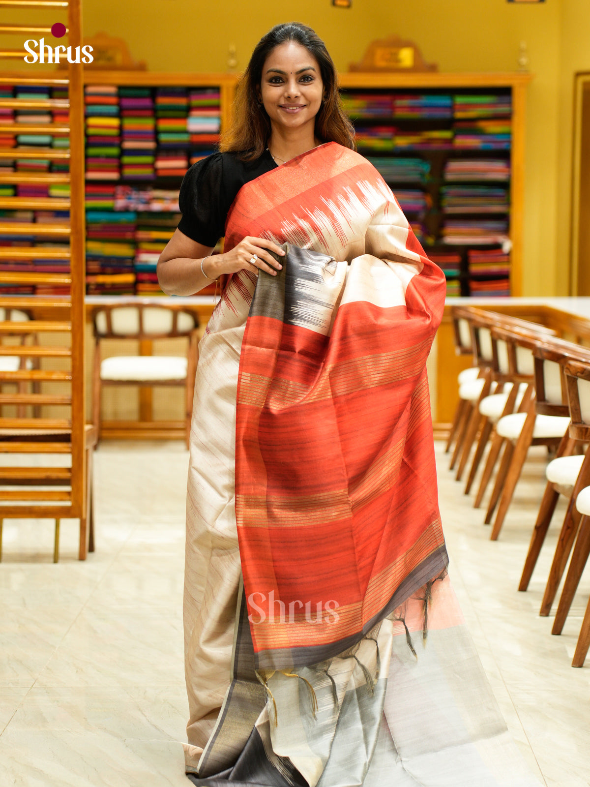 Champa semitussar Saree - EFS01328 - Shop on Shrus.com