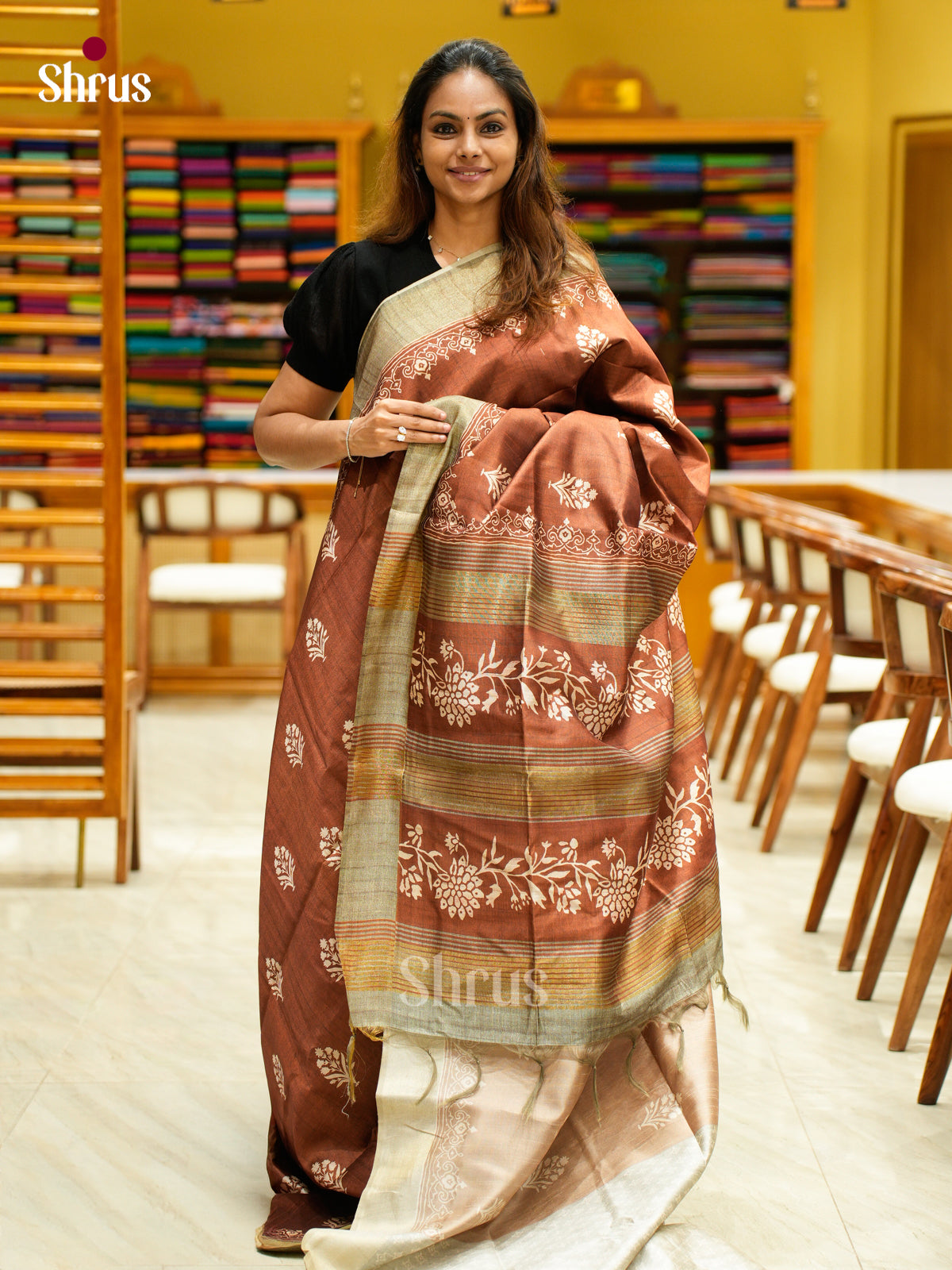Champa semitussar Saree - EFS01333 - Shop on Shrus.com