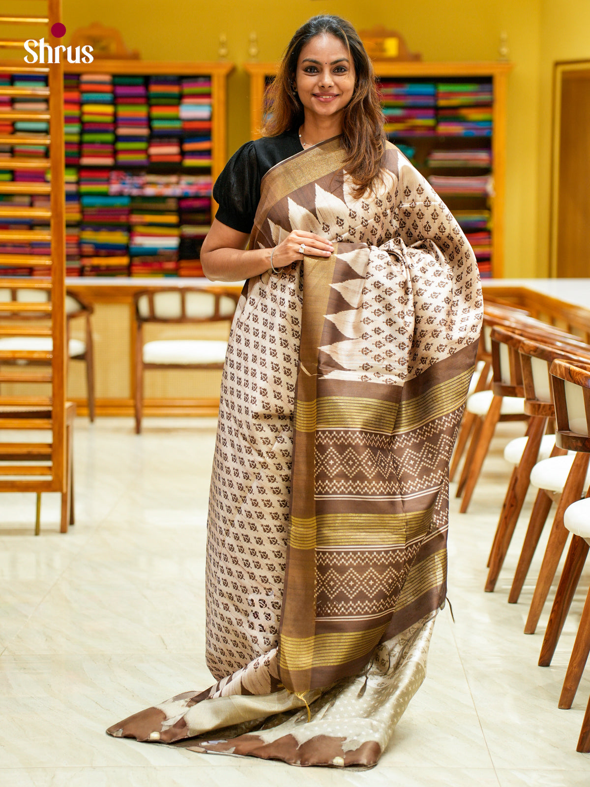 Champa semitussar Saree - EFS01336 - Shop on Shrus.com