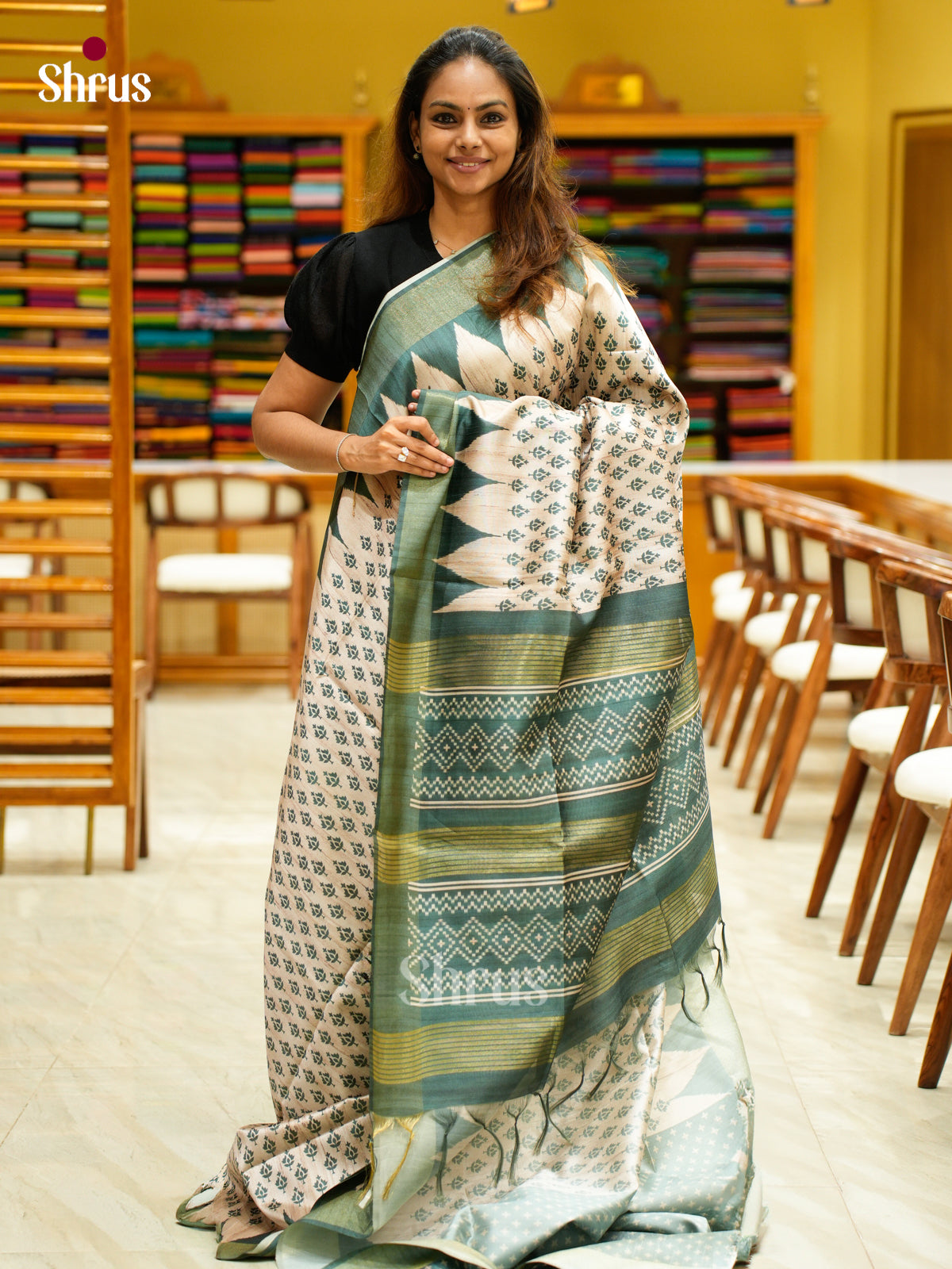 Champa semitussar Saree - EFS01337 - Shop on Shrus.com