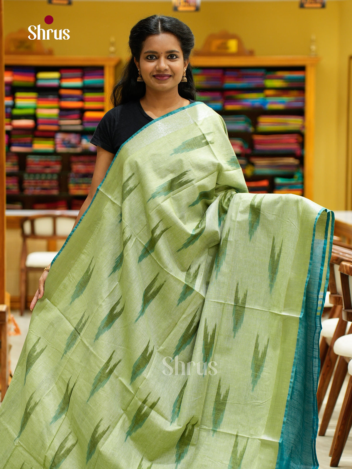 Semi Ikkat Saree - EFS03038 - Shop on Shrus.com