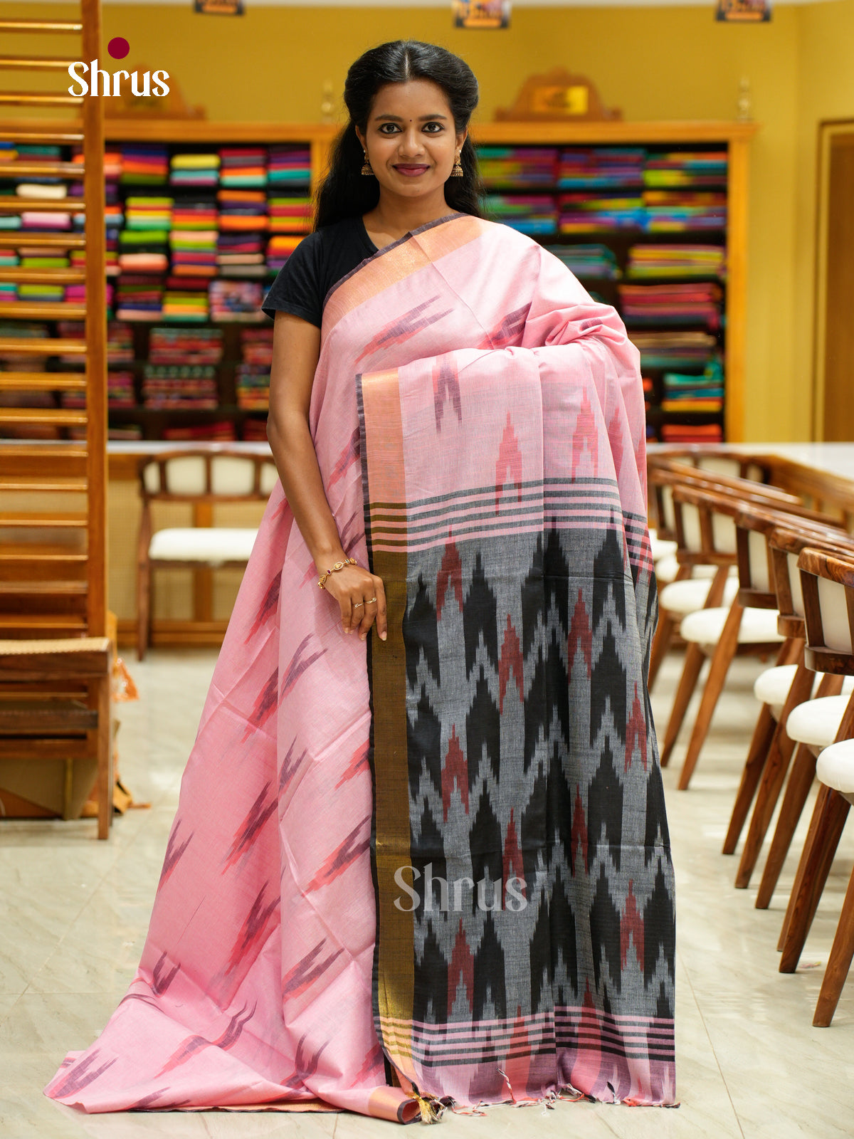 Semi Ikkat Saree - EFS03050 - Shop on Shrus.com