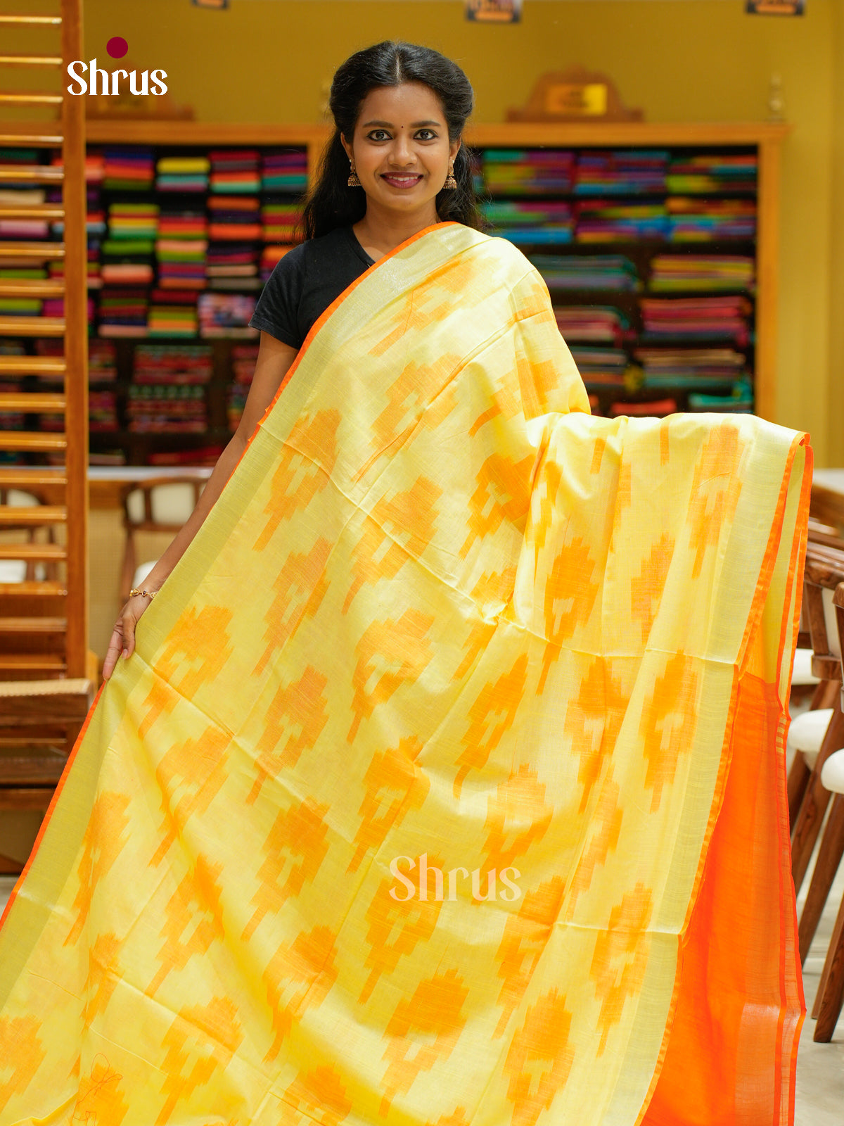 Semi Ikkat Saree - EFS03053 - Shop on Shrus.com
