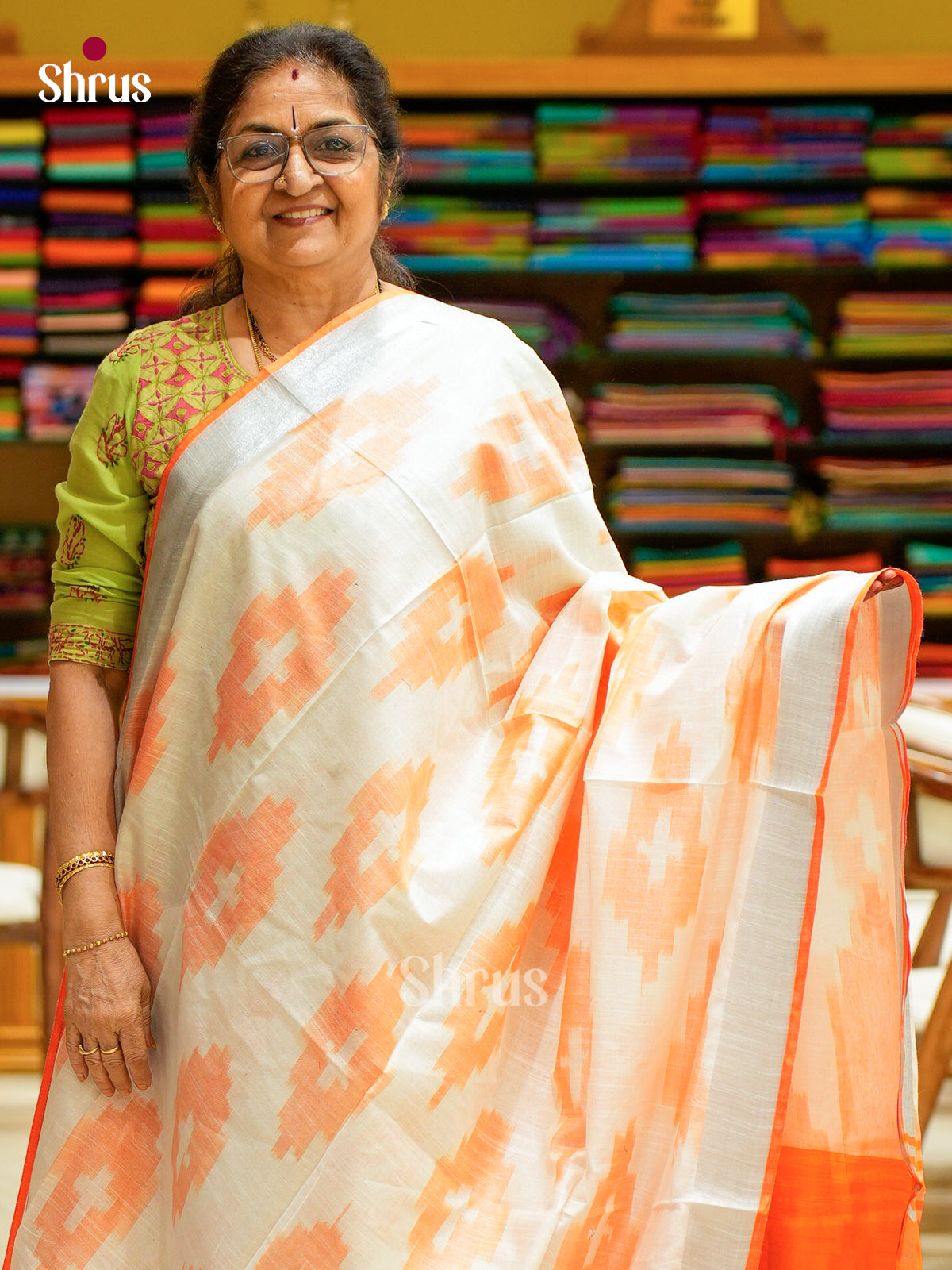 Semi Ikkat Saree - EFS03054 - Shop on Shrus.com