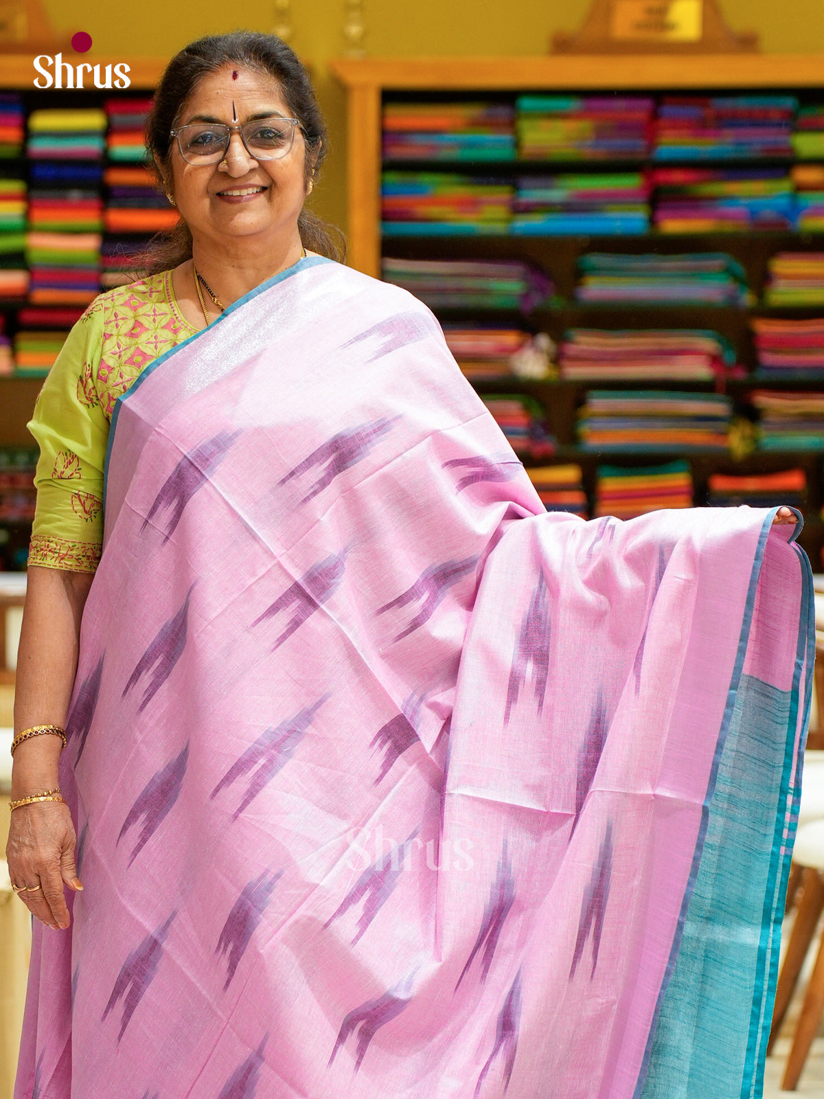 Semi Ikkat Saree - EFS03075 - Shop on Shrus.com