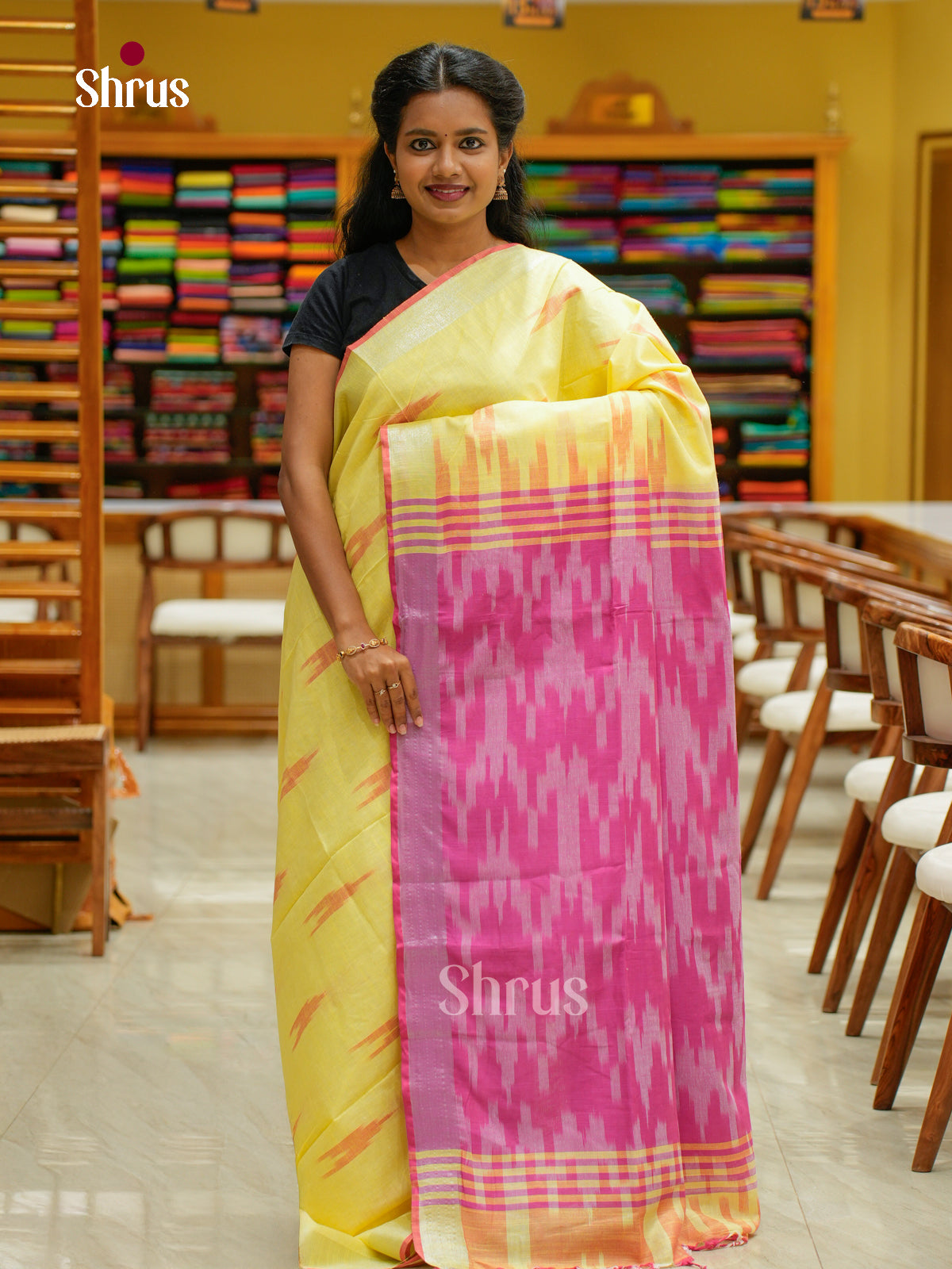 Semi Ikkat Saree - EFS03082 - Shop on Shrus.com