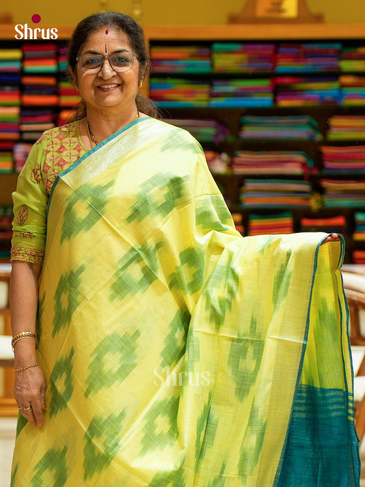 Semi Ikkat Saree - EFS03088 - Shop on Shrus.com