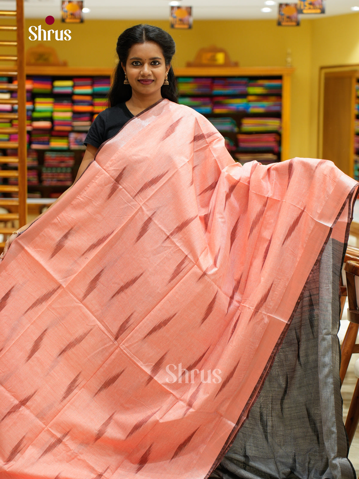 Semi Ikkat Saree - EFS03089 - Shop on Shrus.com