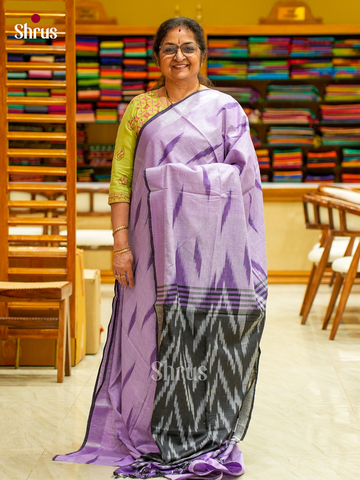 Semi Ikkat Saree - EFS03090 - Shop on Shrus.com