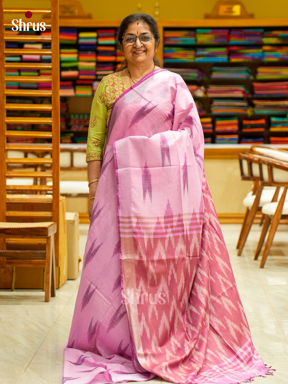 Semi Ikkat Saree - EFS03095 - Shop on Shrus.com