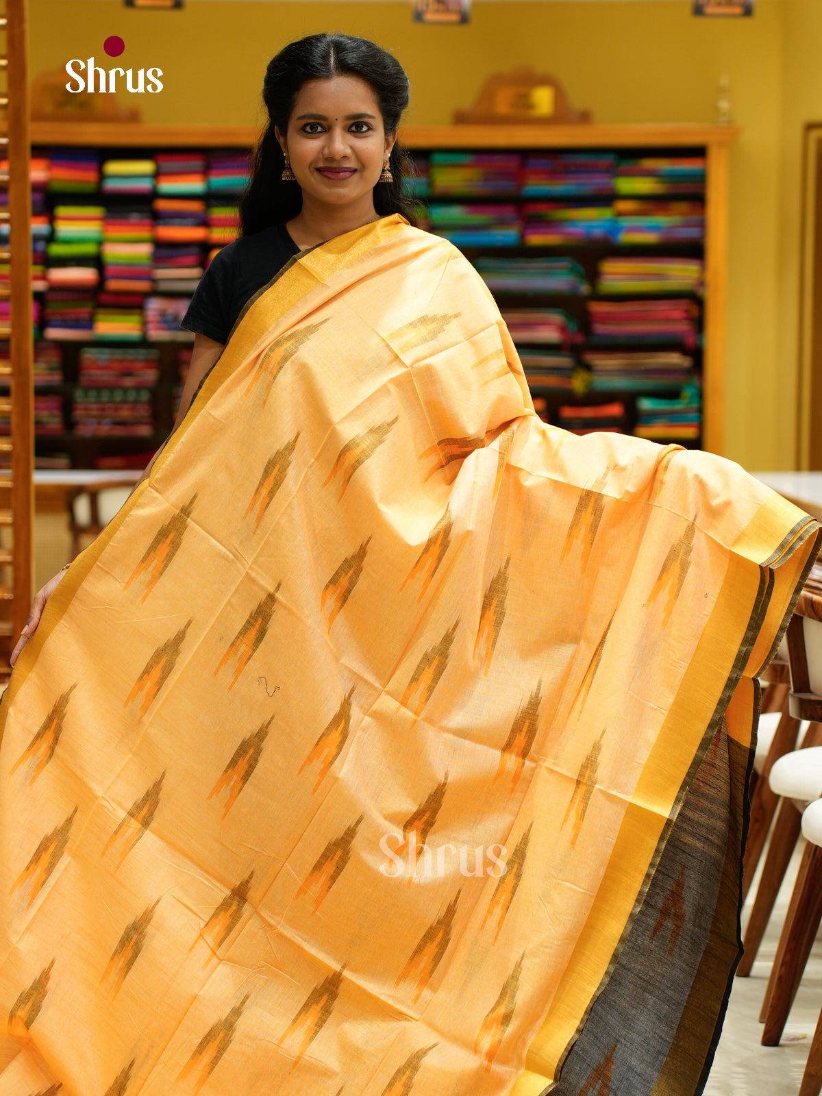 Semi Ikkat Saree - EFS03102 - Shop on Shrus.com