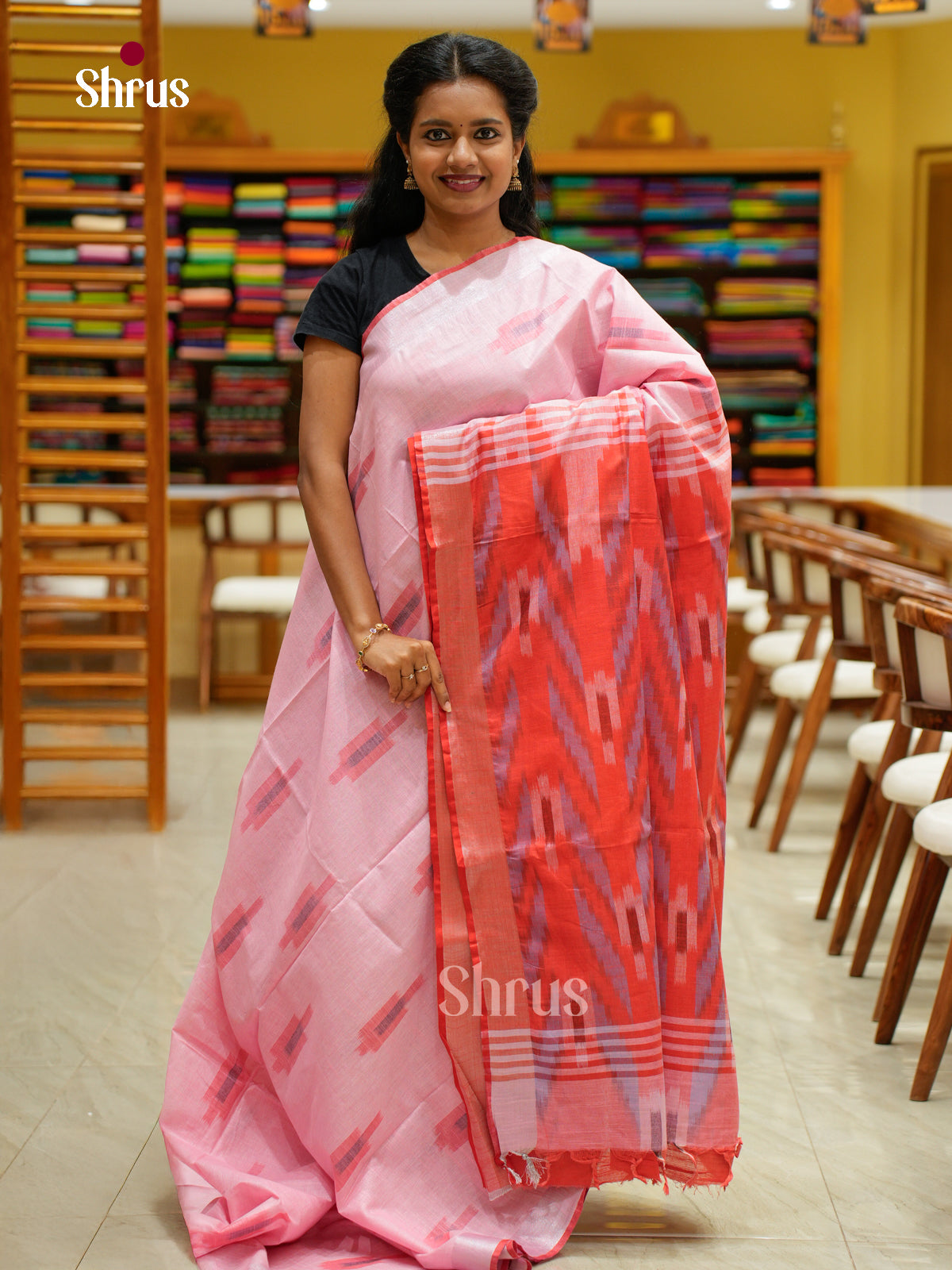Semi Ikkat Saree - EFS03104 - Shop on Shrus.com