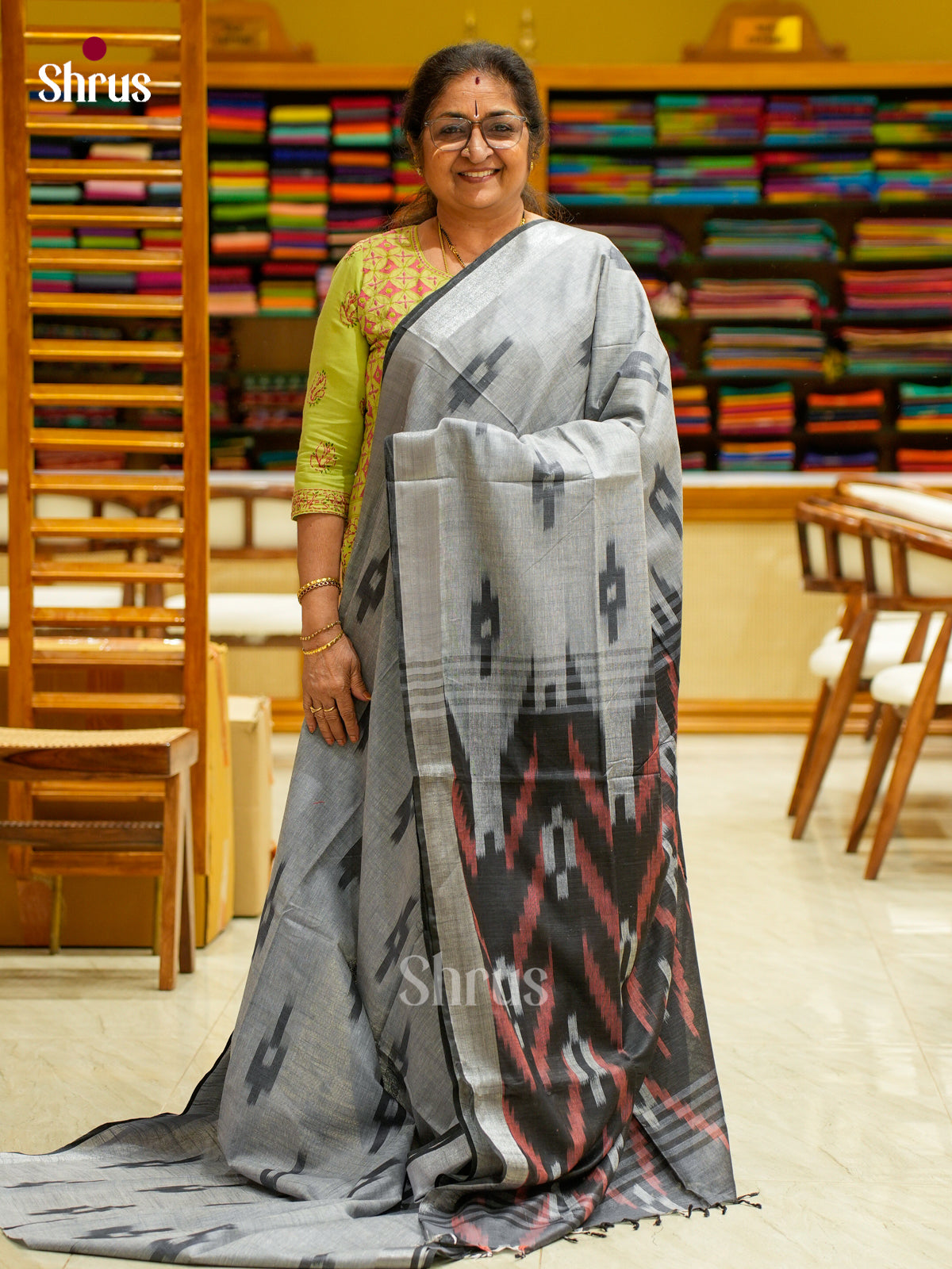 Semi Ikkat Saree - EFS03108 - Shop on Shrus.com