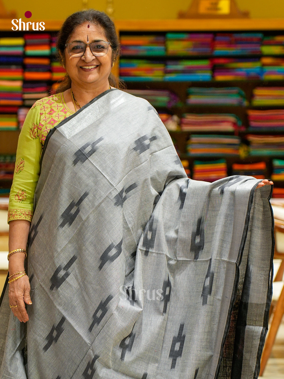 Semi Ikkat Saree - EFS03108 - Shop on Shrus.com