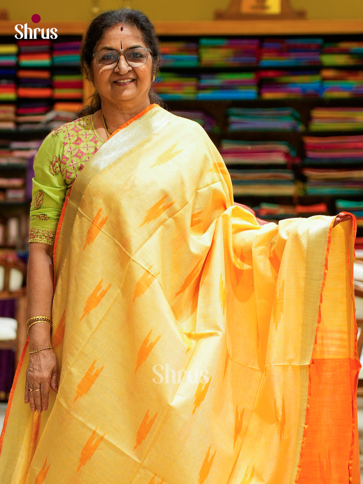 Semi Ikkat Saree - EFS03109 - Shop on Shrus.com