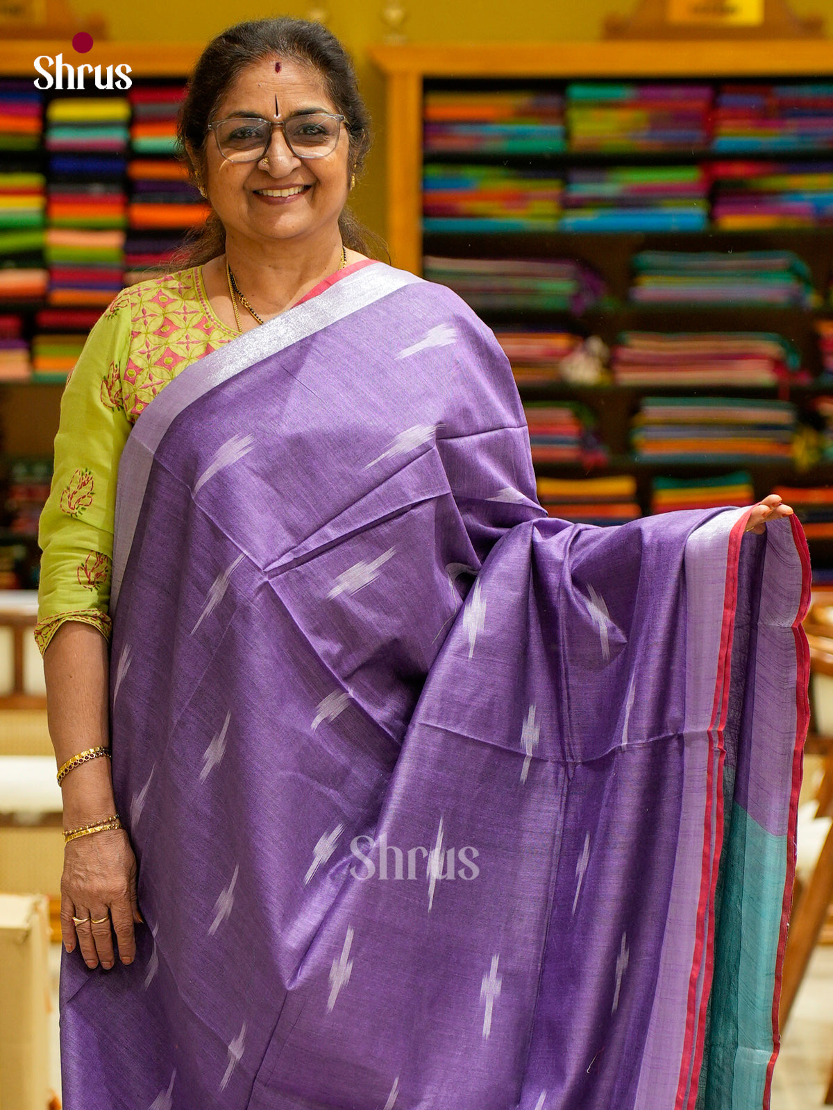 Semi Ikkat Saree - EFS03118 - Shop on Shrus.com