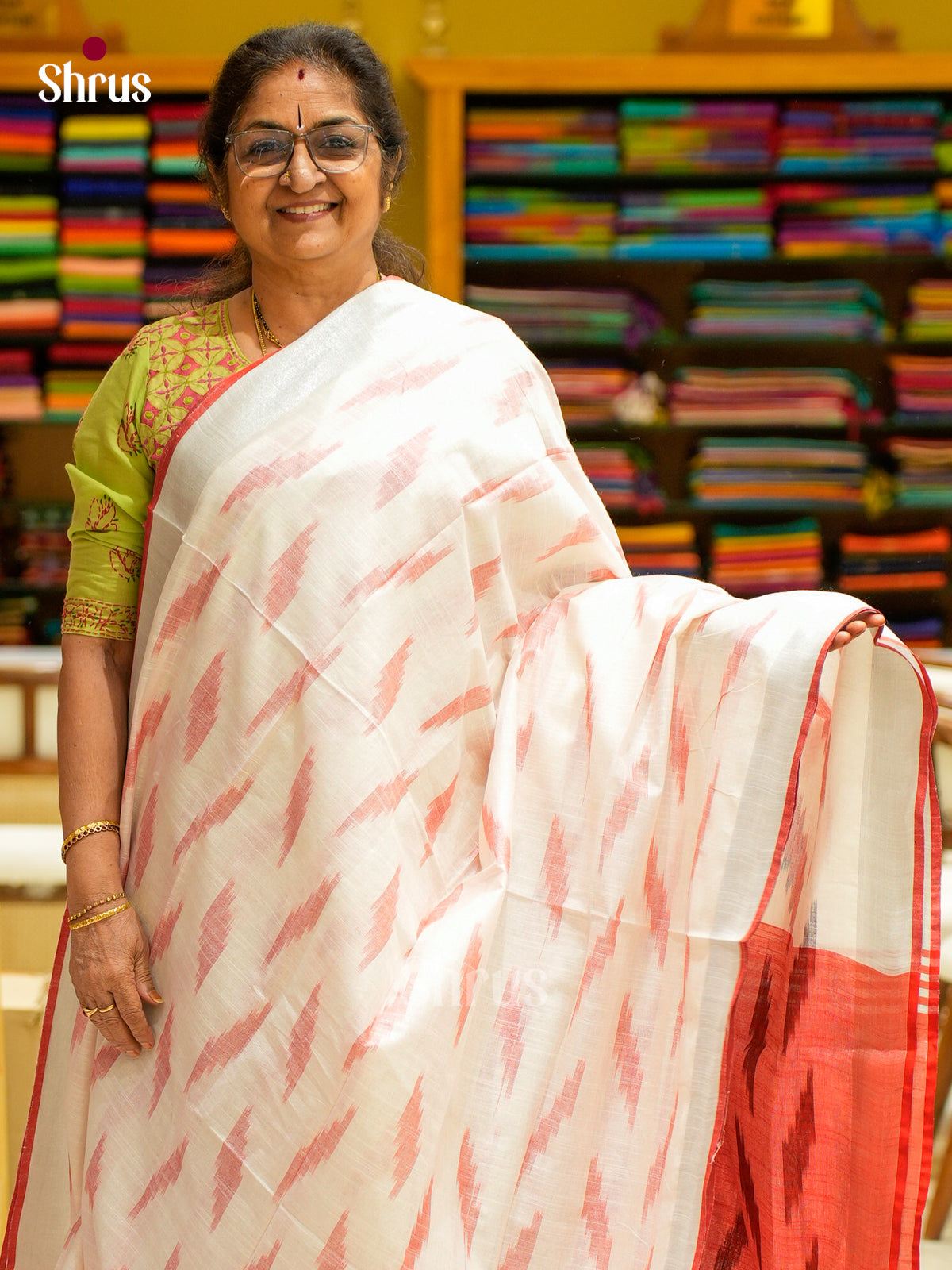 Semi Ikkat Saree - EFS03120 - Shop on Shrus.com