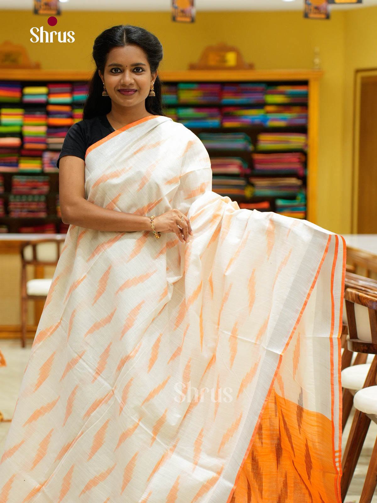 Semi Ikkat Saree - EFS03121 - Shop on Shrus.com