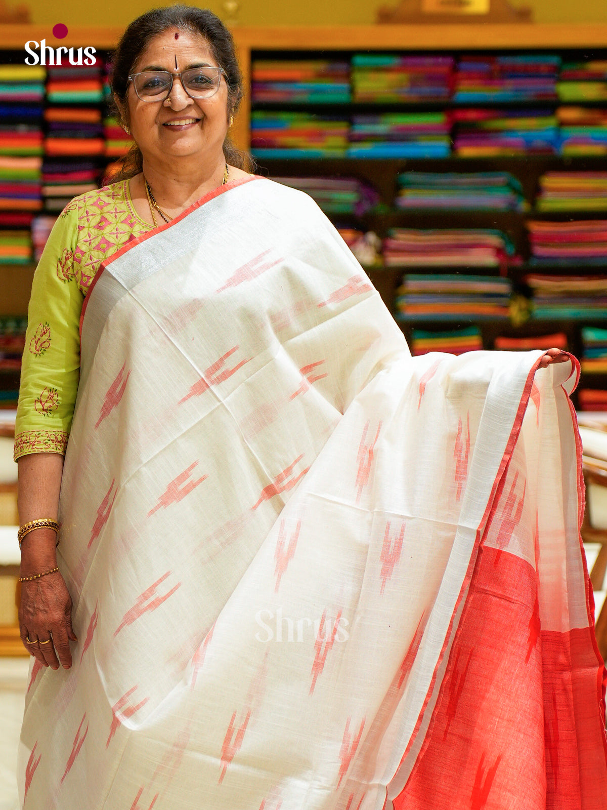 Semi Ikkat Saree - EFS03123 - Shop on Shrus.com