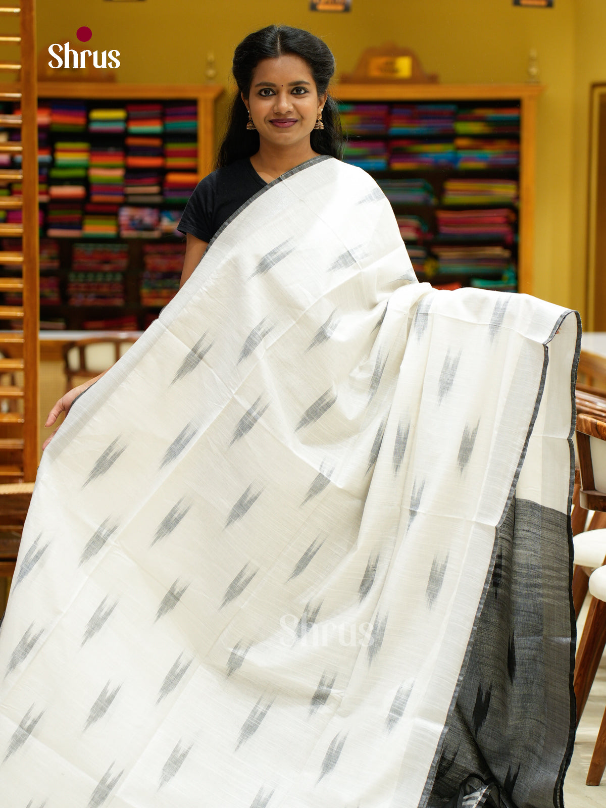 Semi Ikkat Saree - EFS03124 - Shop on Shrus.com
