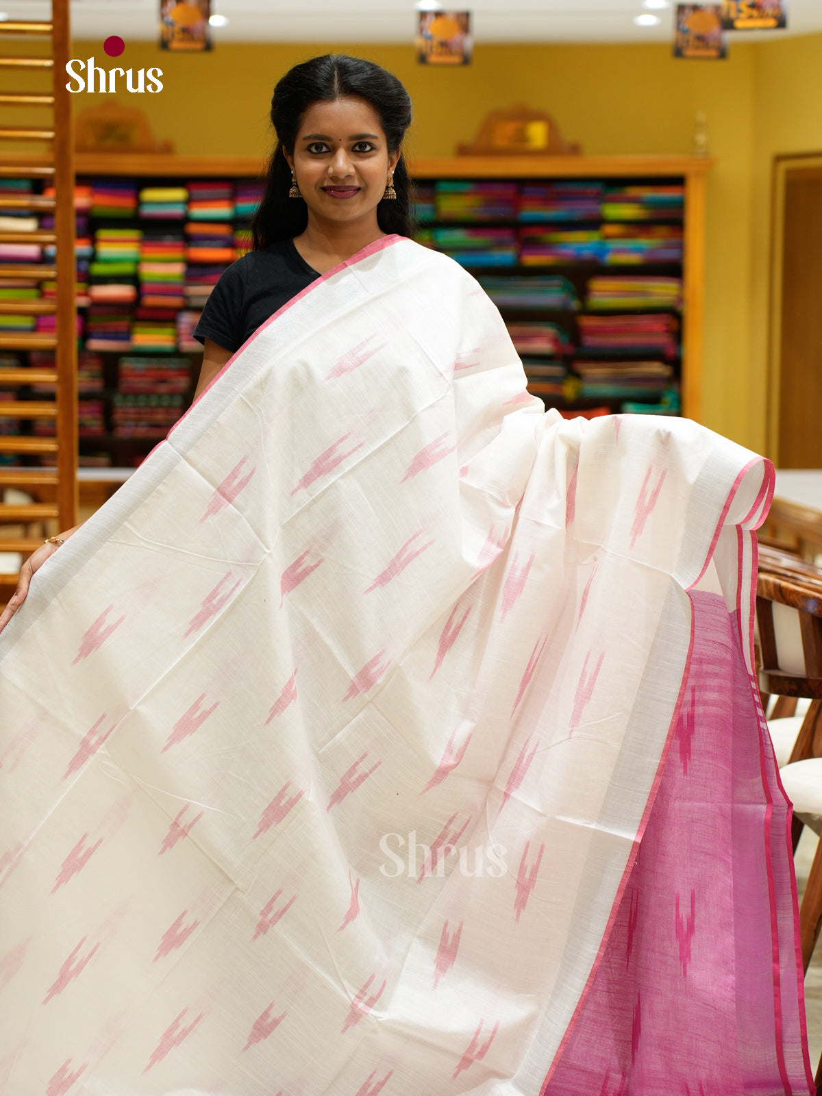 Semi Ikkat Saree - EFS03126 - Shop on Shrus.com