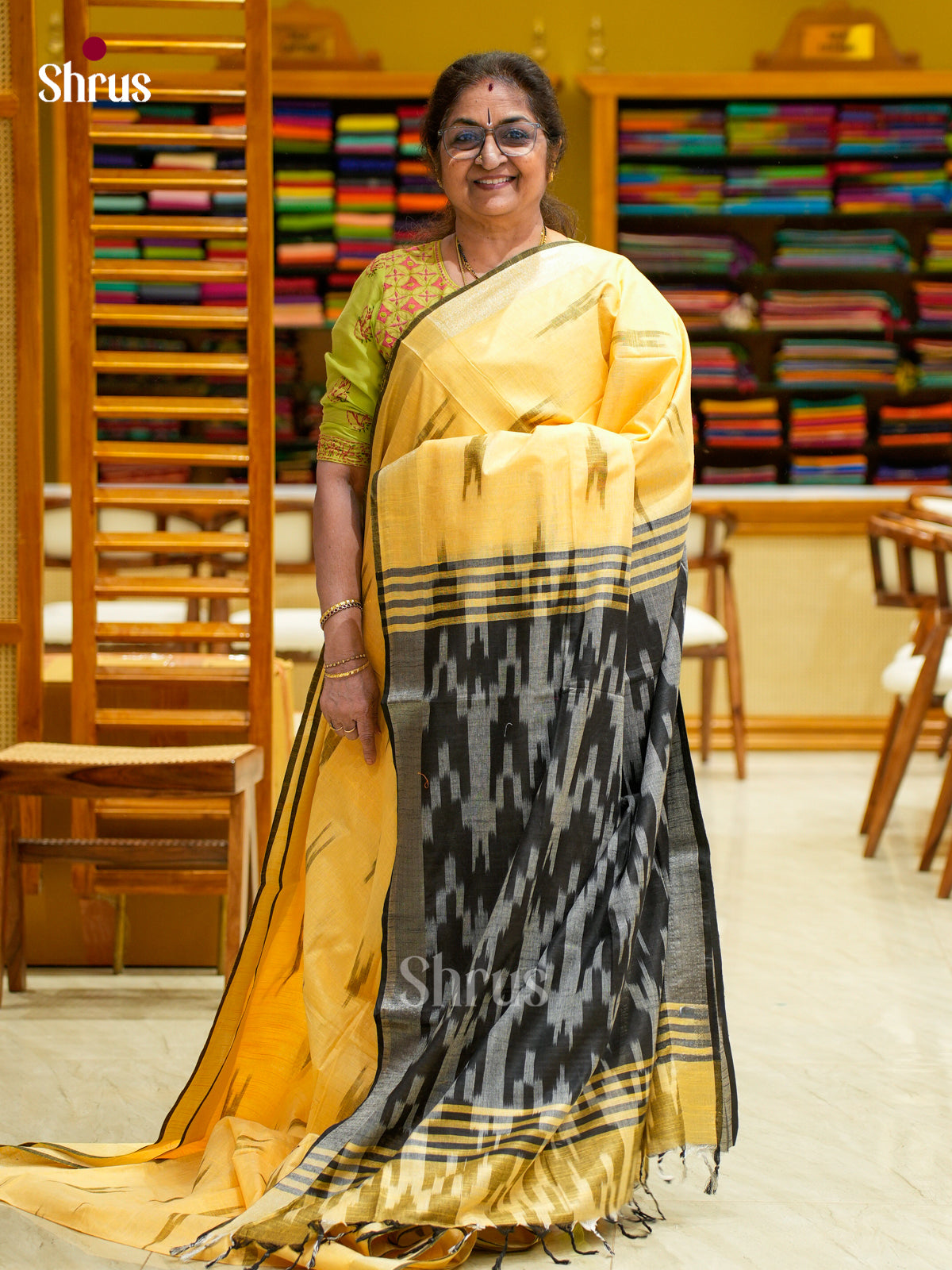 Semi Ikkat Saree - EFS03127 - Shop on Shrus.com