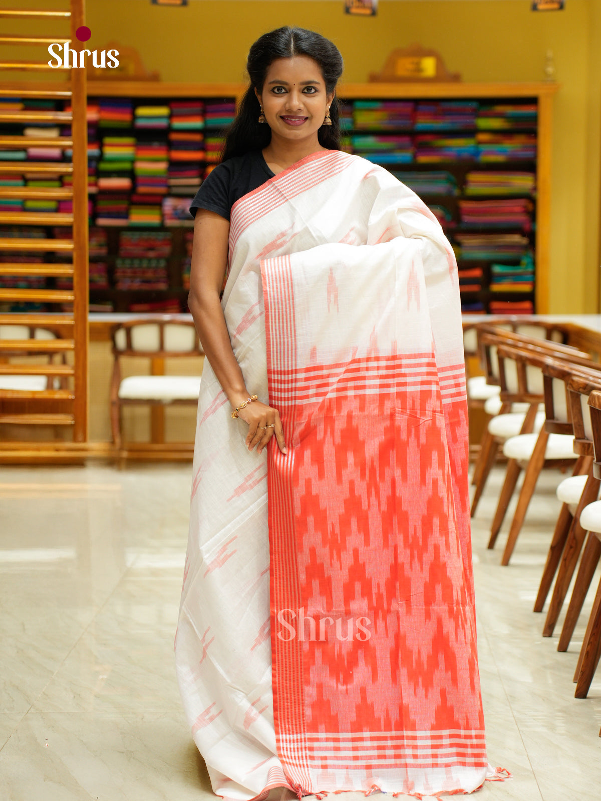 Semi Ikkat Saree - EFS03128 - Shop on Shrus.com