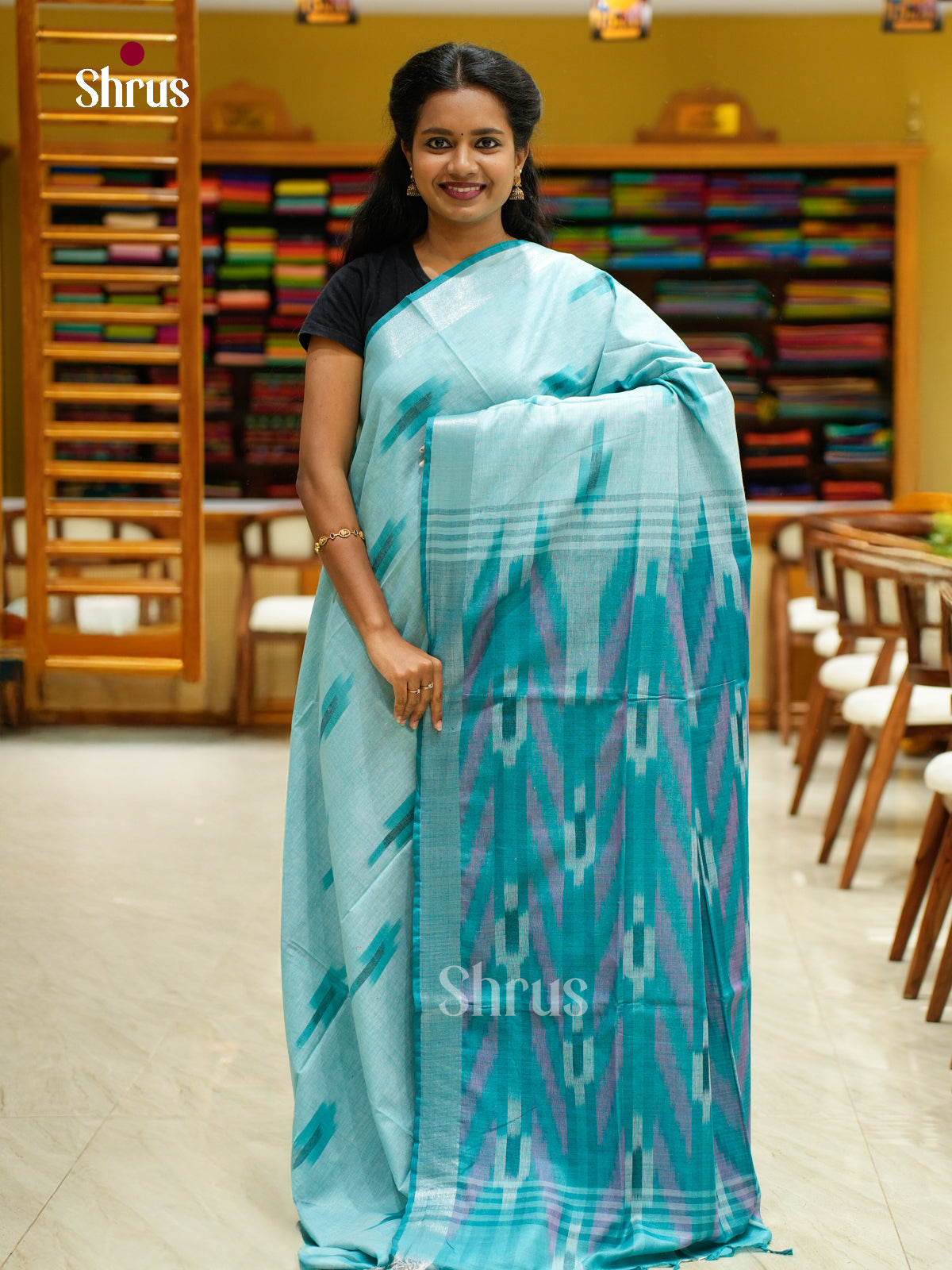 Semi Ikkat Saree - EFS03129 - Shop on Shrus.com