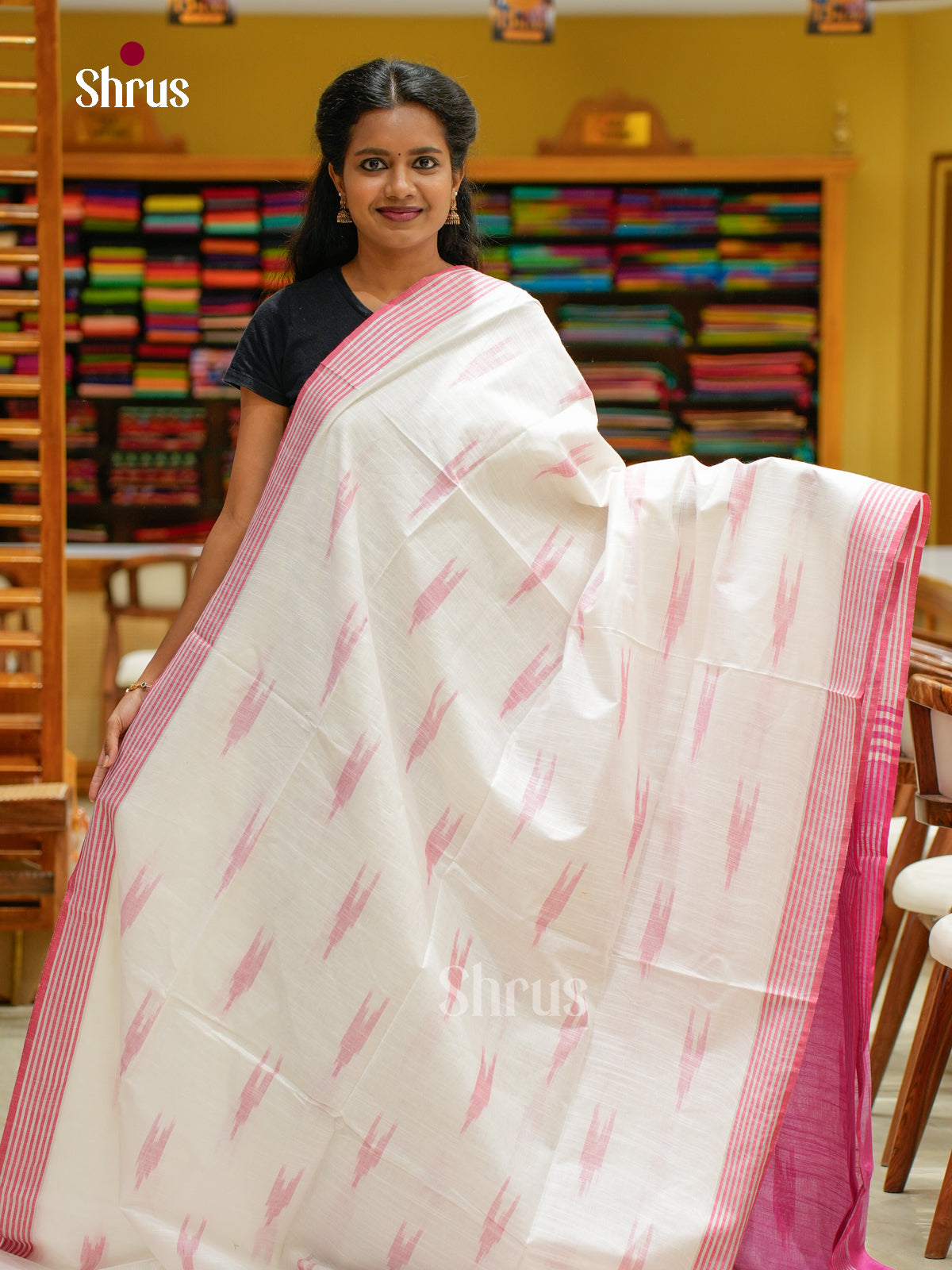 Semi Ikkat Saree - EFS03130 - Shop on Shrus.com