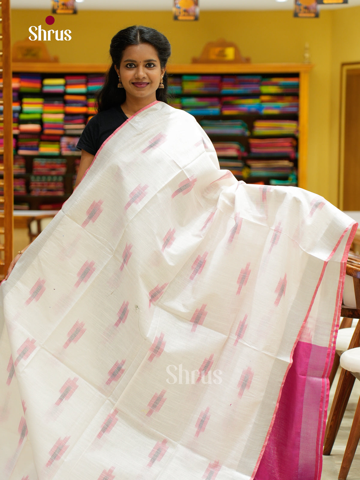 Semi Ikkat Saree - EFS03132 - Shop on Shrus.com