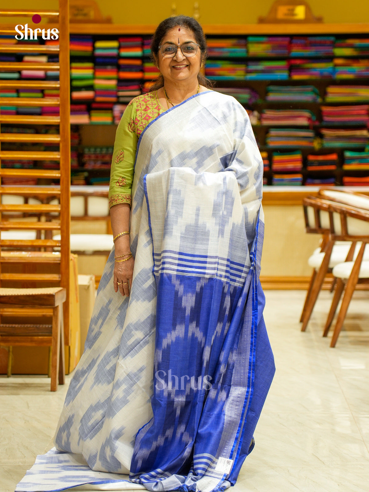 Semi Ikkat Saree - EFS03135 - Shop on Shrus.com