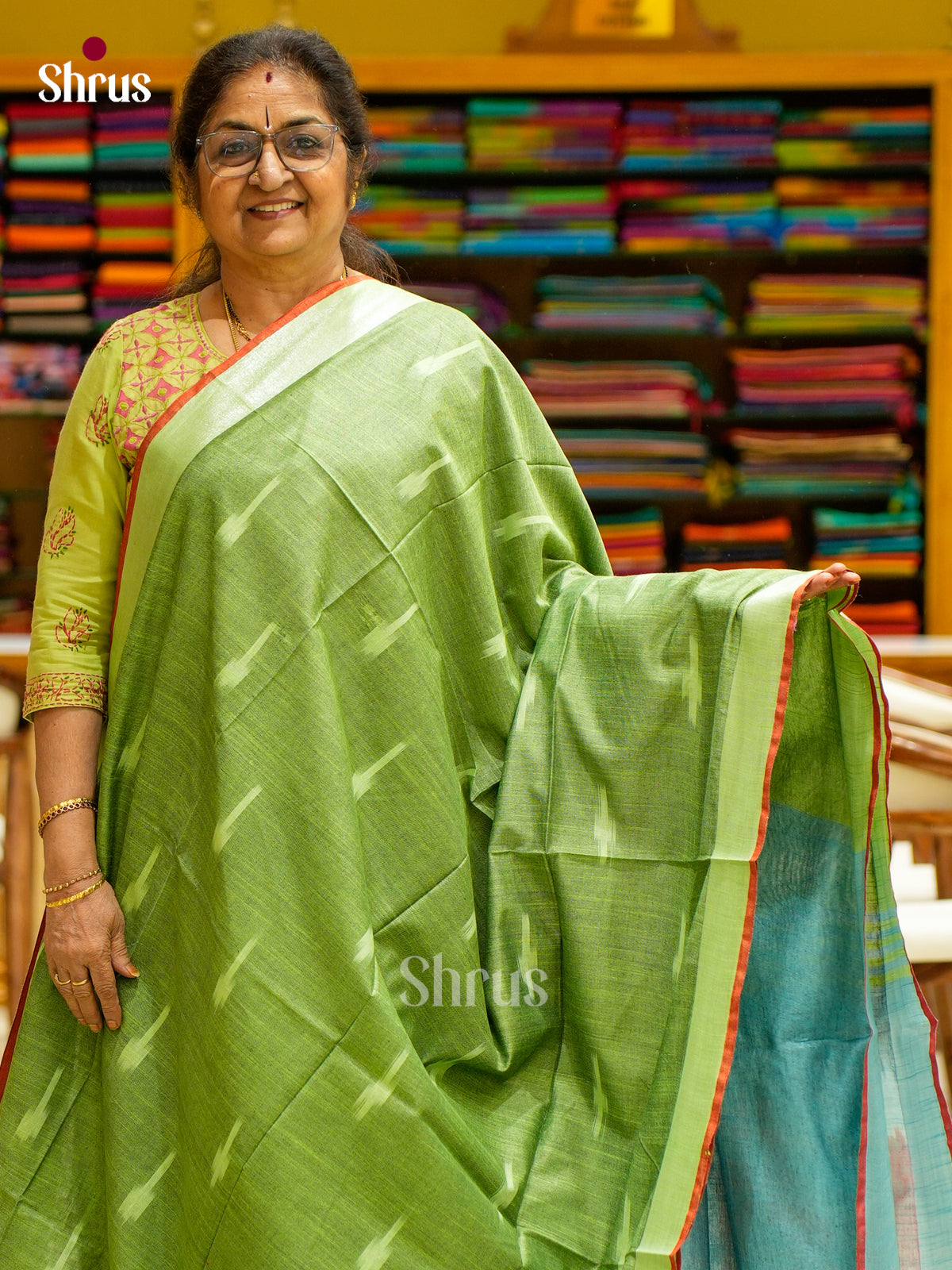 Semi Ikkat Saree - EFS03137 - Shop on Shrus.com