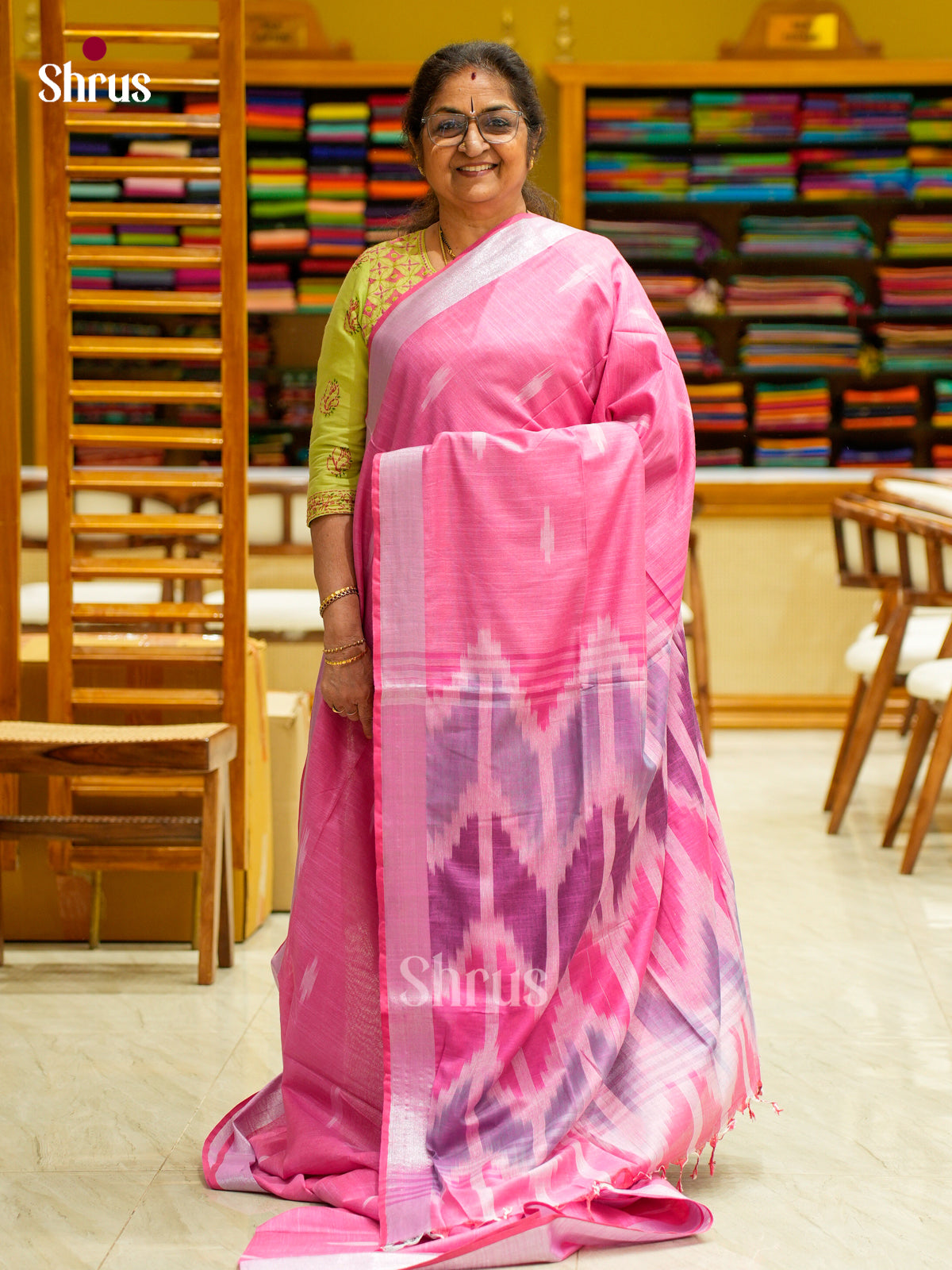 Semi Ikkat Saree - EFS03139 - Shop on Shrus.com