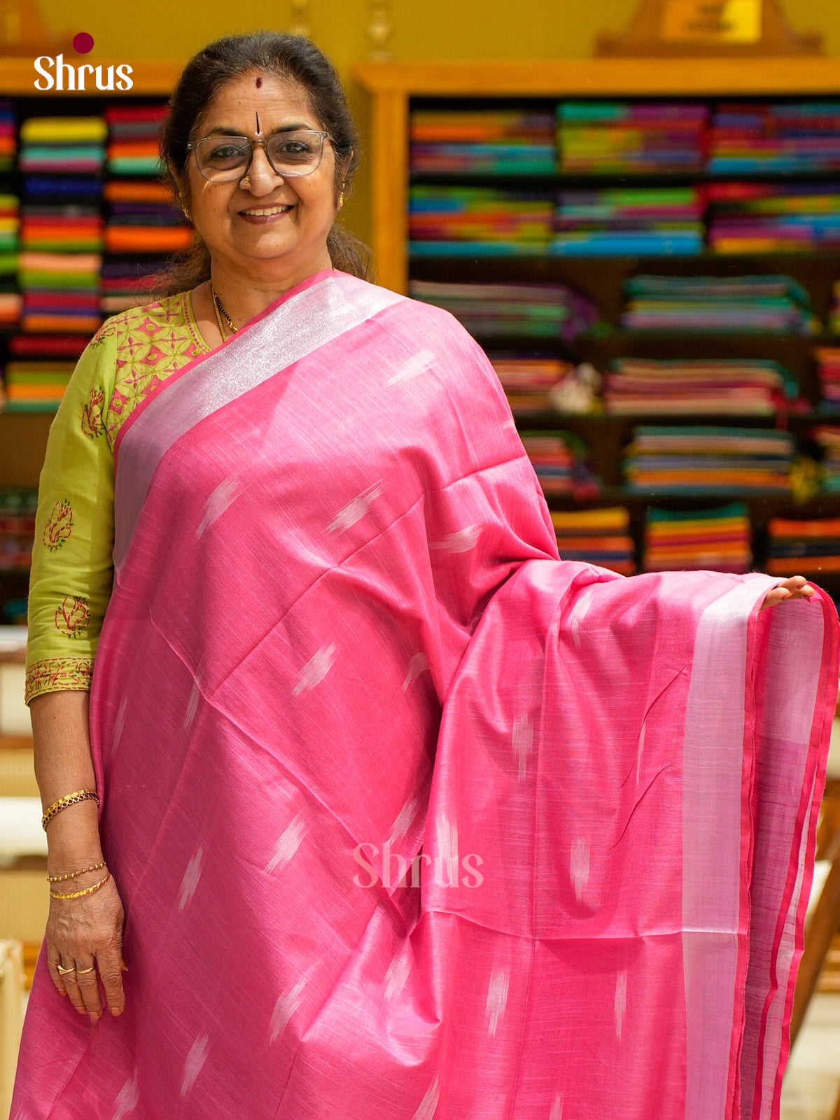Semi Ikkat Saree - EFS03139 - Shop on Shrus.com