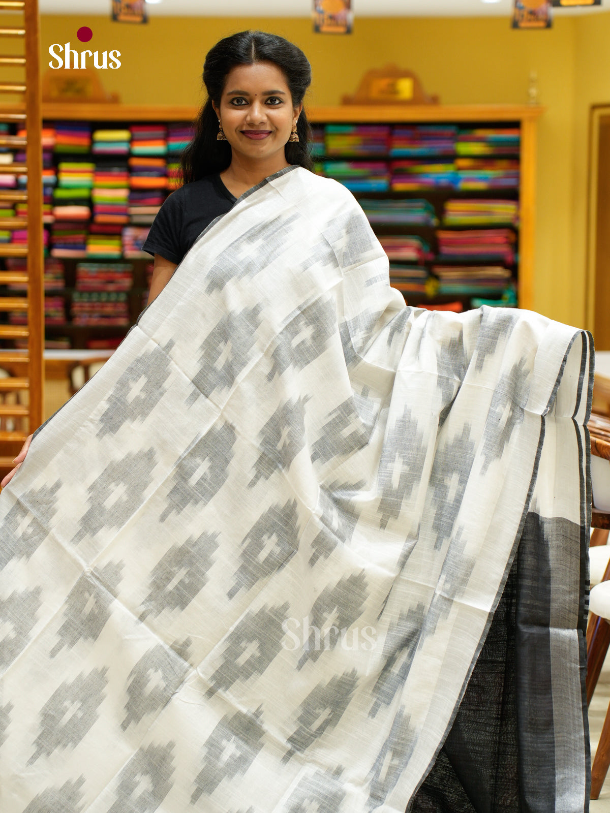 Semi Ikkat Saree - EFS03140 - Shop on Shrus.com