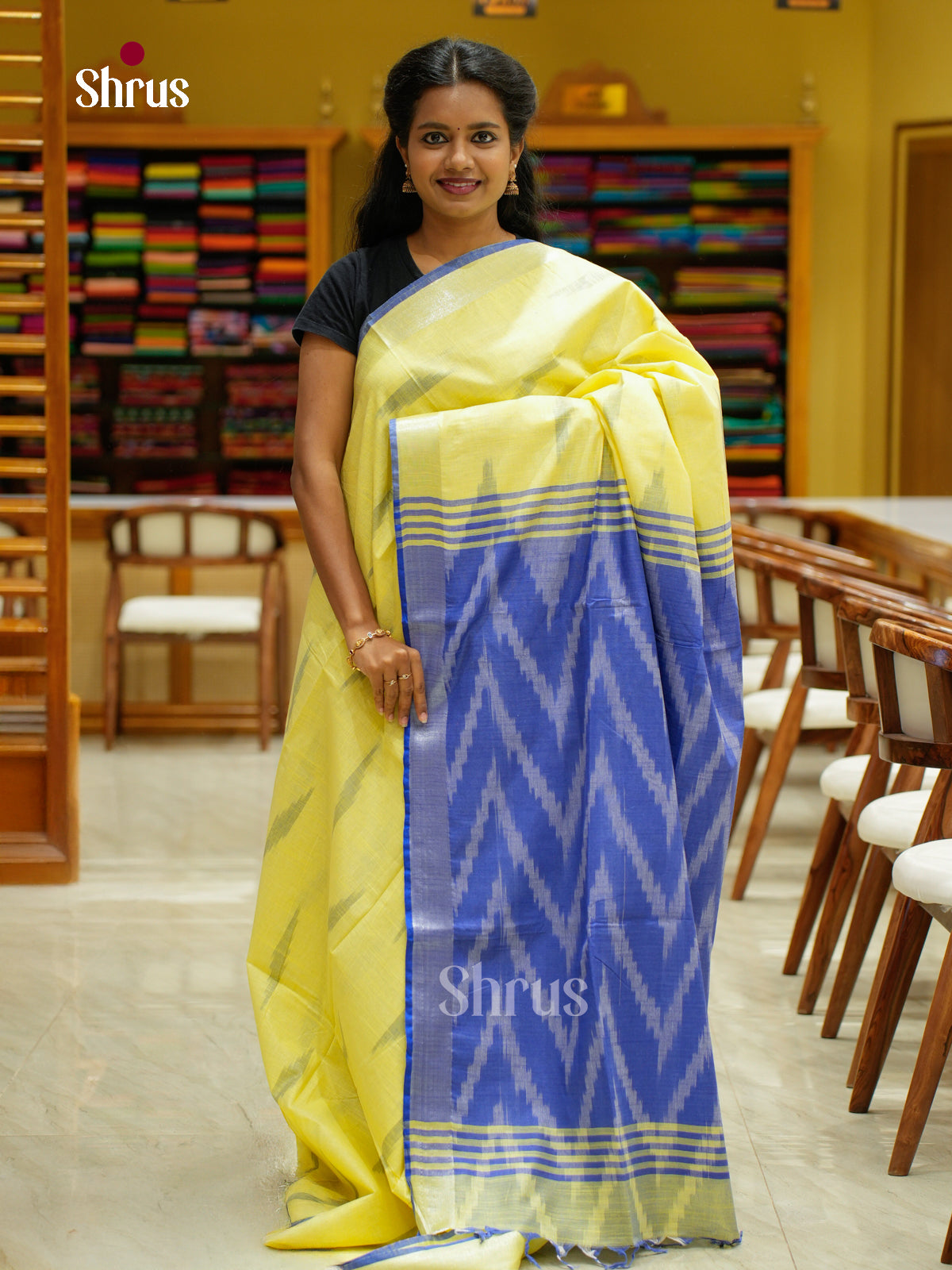 Semi Ikkat Saree - EFS03143 - Shop on Shrus.com