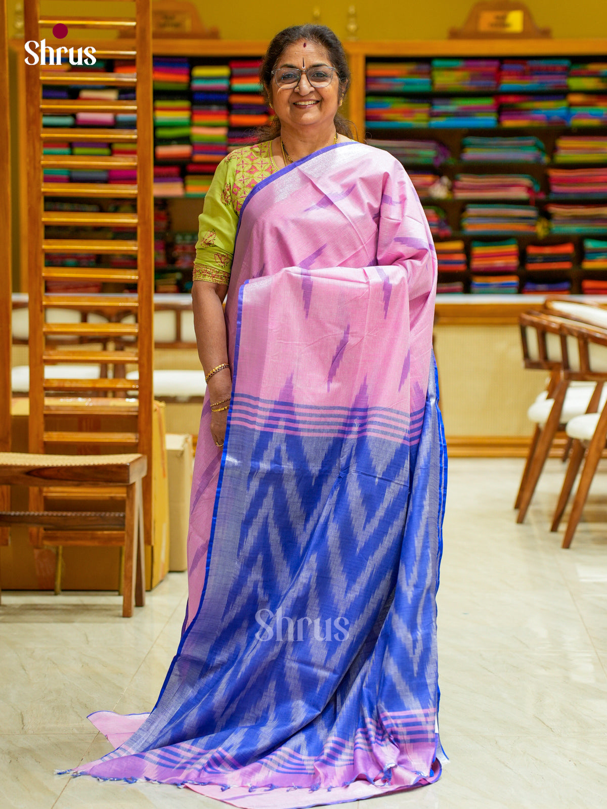Semi Ikkat Saree - EFS03144 - Shop on Shrus.com