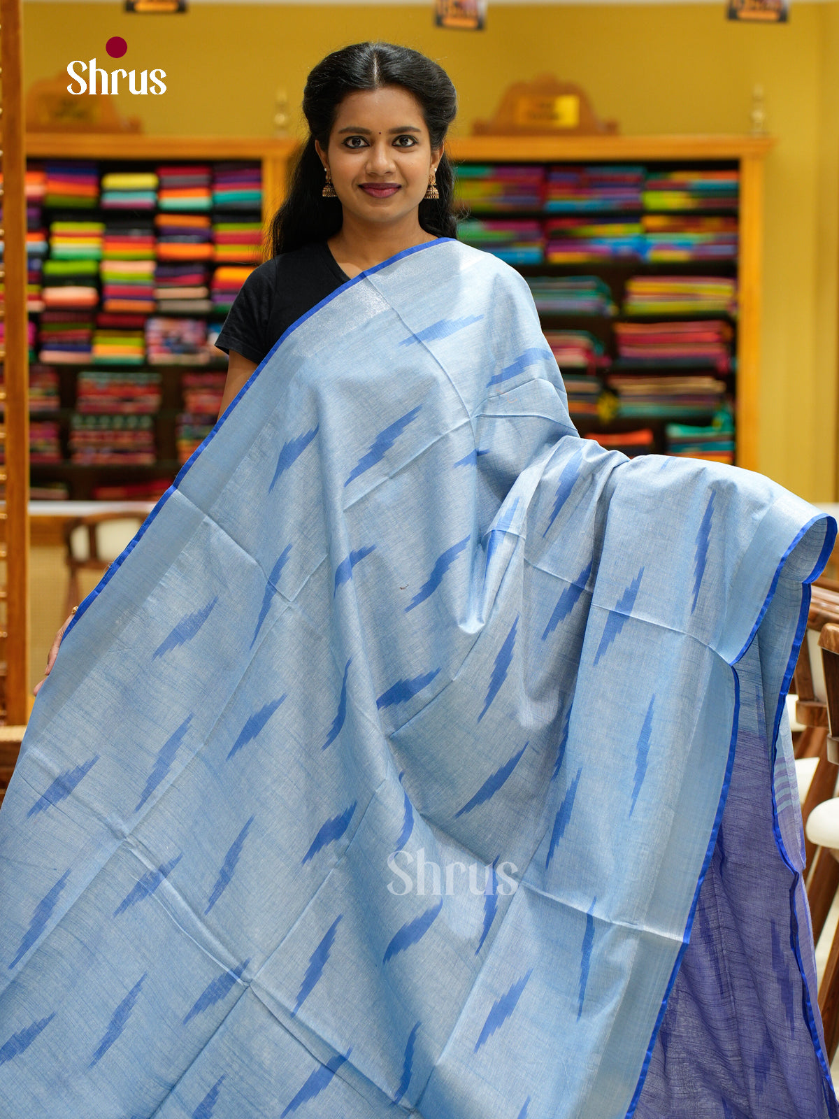 Semi Ikkat Saree - EFS03145 - Shop on Shrus.com
