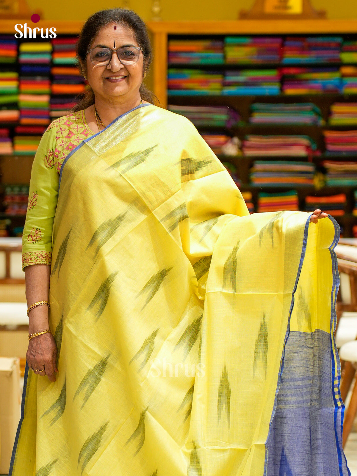 Semi Ikkat Saree - EFS03147 - Shop on Shrus.com
