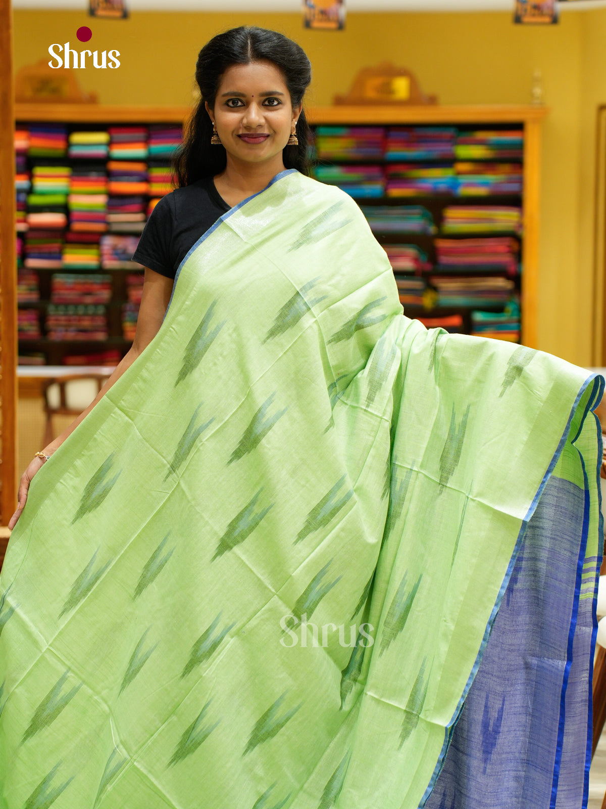 Semi Ikkat Saree - EFS03149 - Shop on Shrus.com