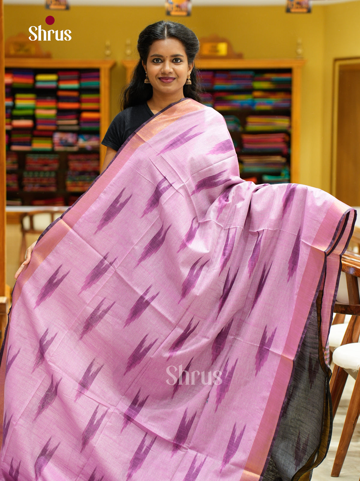 Semi Ikkat Saree - EFS03150 - Shop on Shrus.com