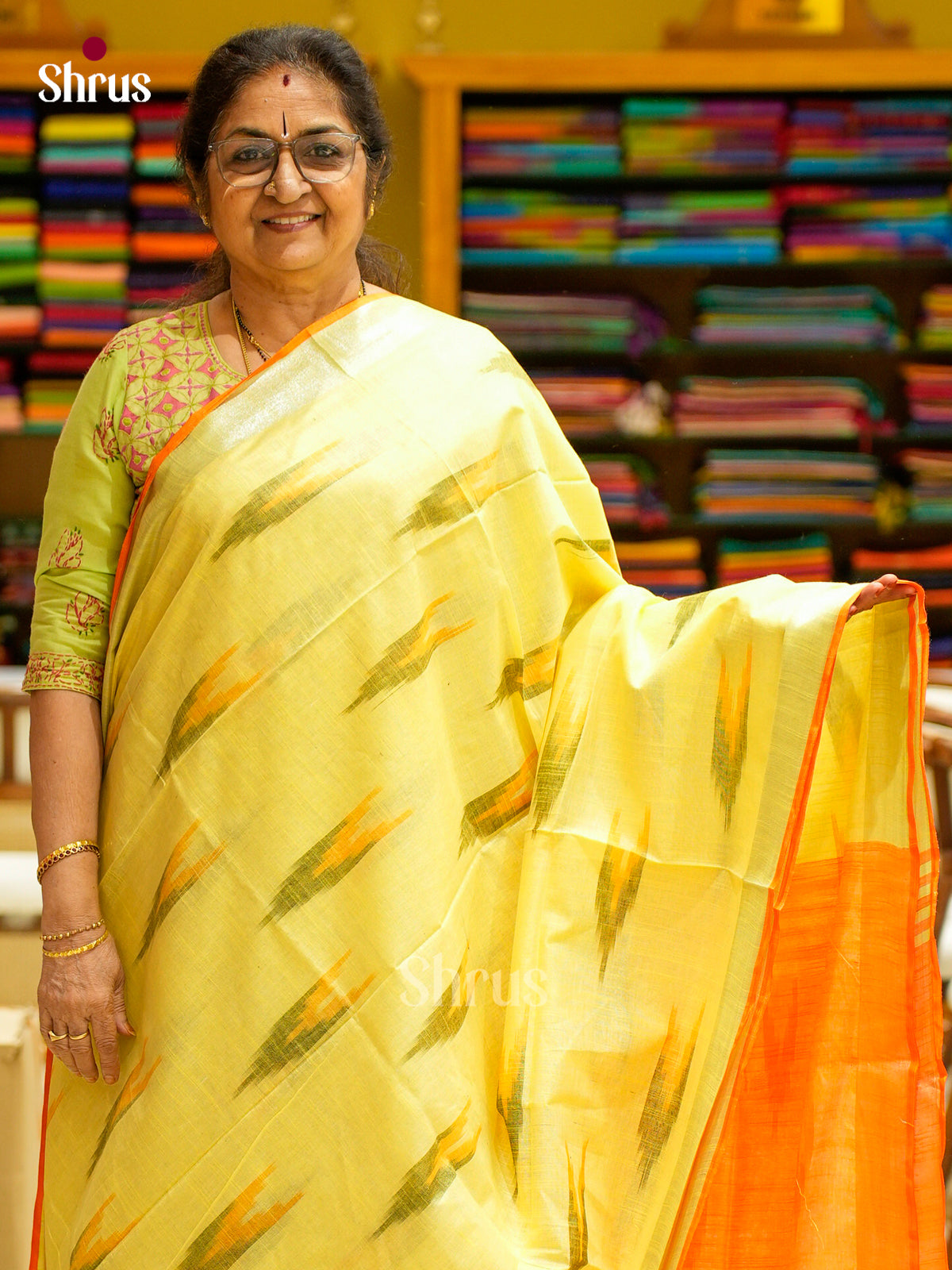 Semi Ikkat Saree - EFS03151 - Shop on Shrus.com