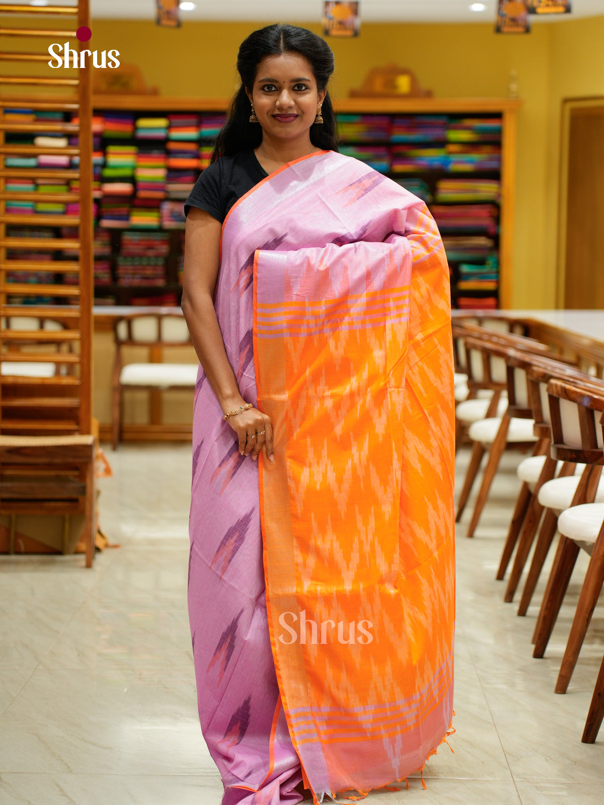Semi Ikkat Saree - EFS03153 - Shop on Shrus.com