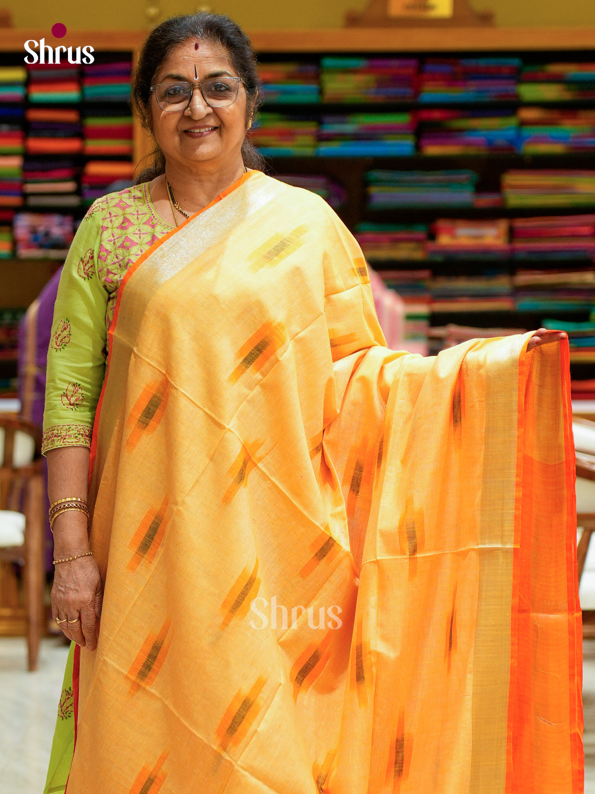 Semi Ikkat Saree - EFS03154 - Shop on Shrus.com