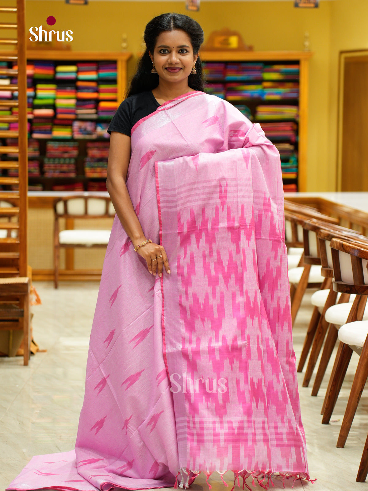 Semi Ikkat Saree - EFS03158 - Shop on Shrus.com