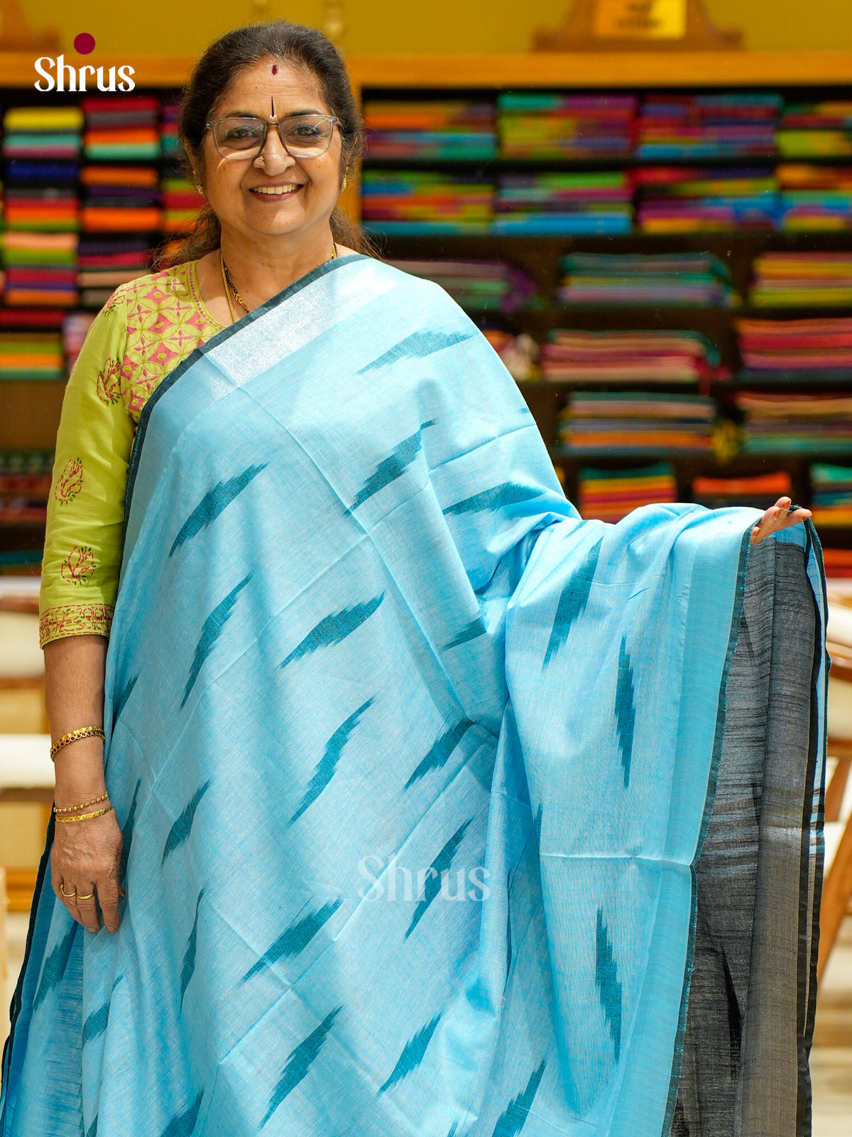 Semi Ikkat Saree - EFS03159 - Shop on Shrus.com