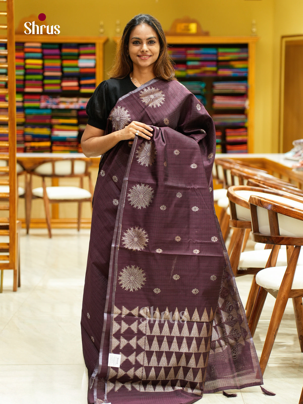 Semi Jute Saree - EFS03178 - Shop on Shrus.com
